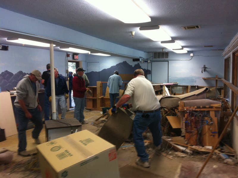 Pulling and sawing were the order of the day.