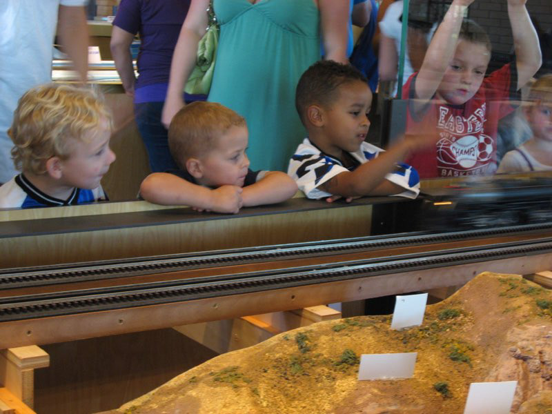 Safe from the onrushing Big Boy.