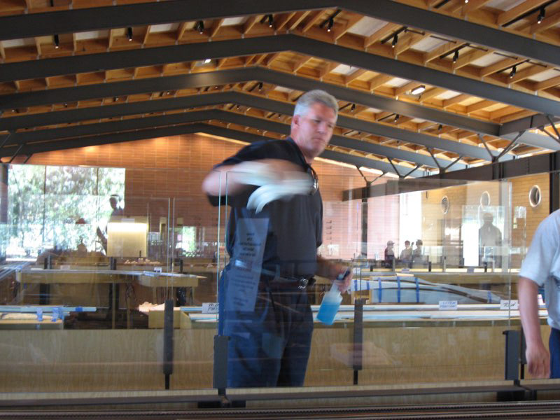 Bob pitches in to get things looking good for day two of Rail Fair 2010.