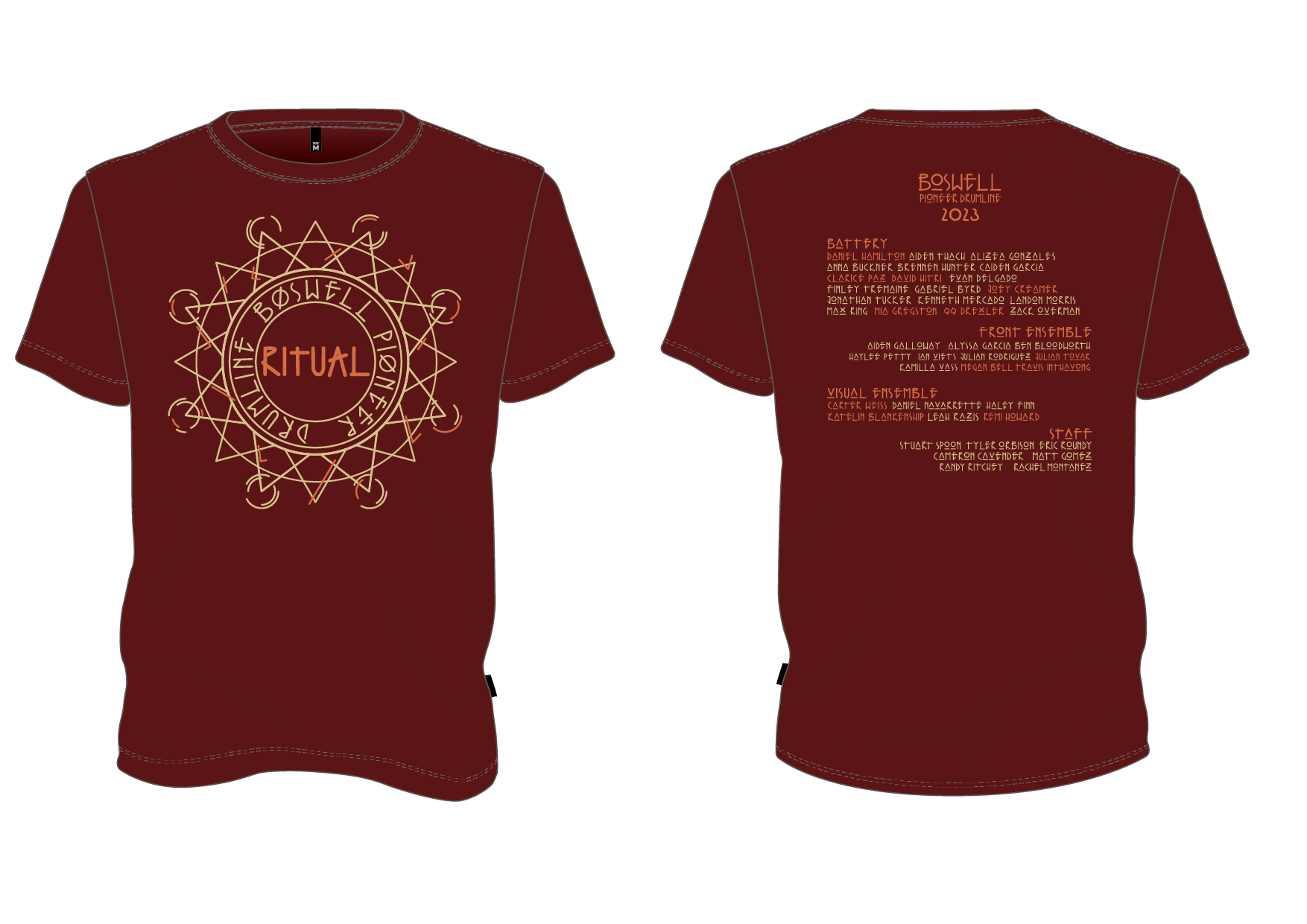 boswell pioneer drumline 2023 show shirt