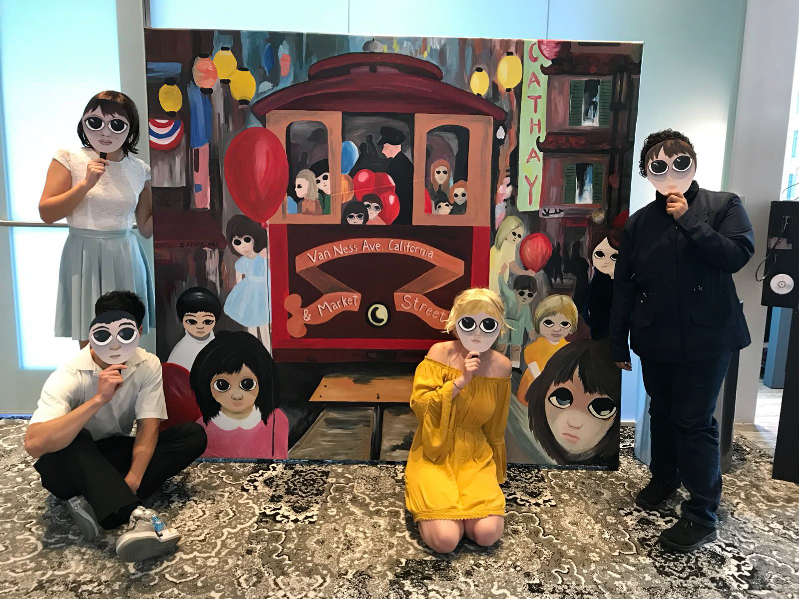 Group members as a part of the painting. 