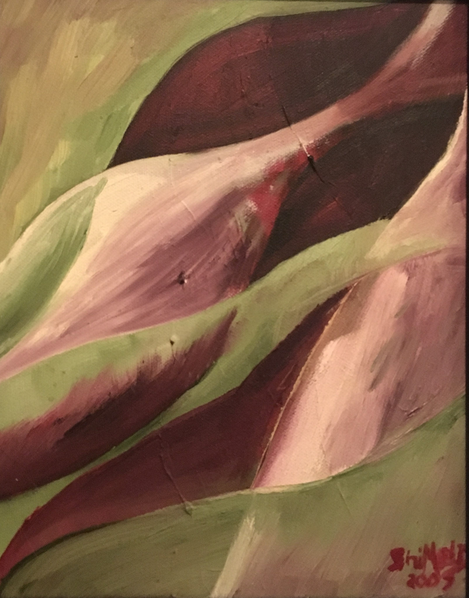 GARDEN FLOWER, Oil on Canvas, 8"X10", SOLD.
