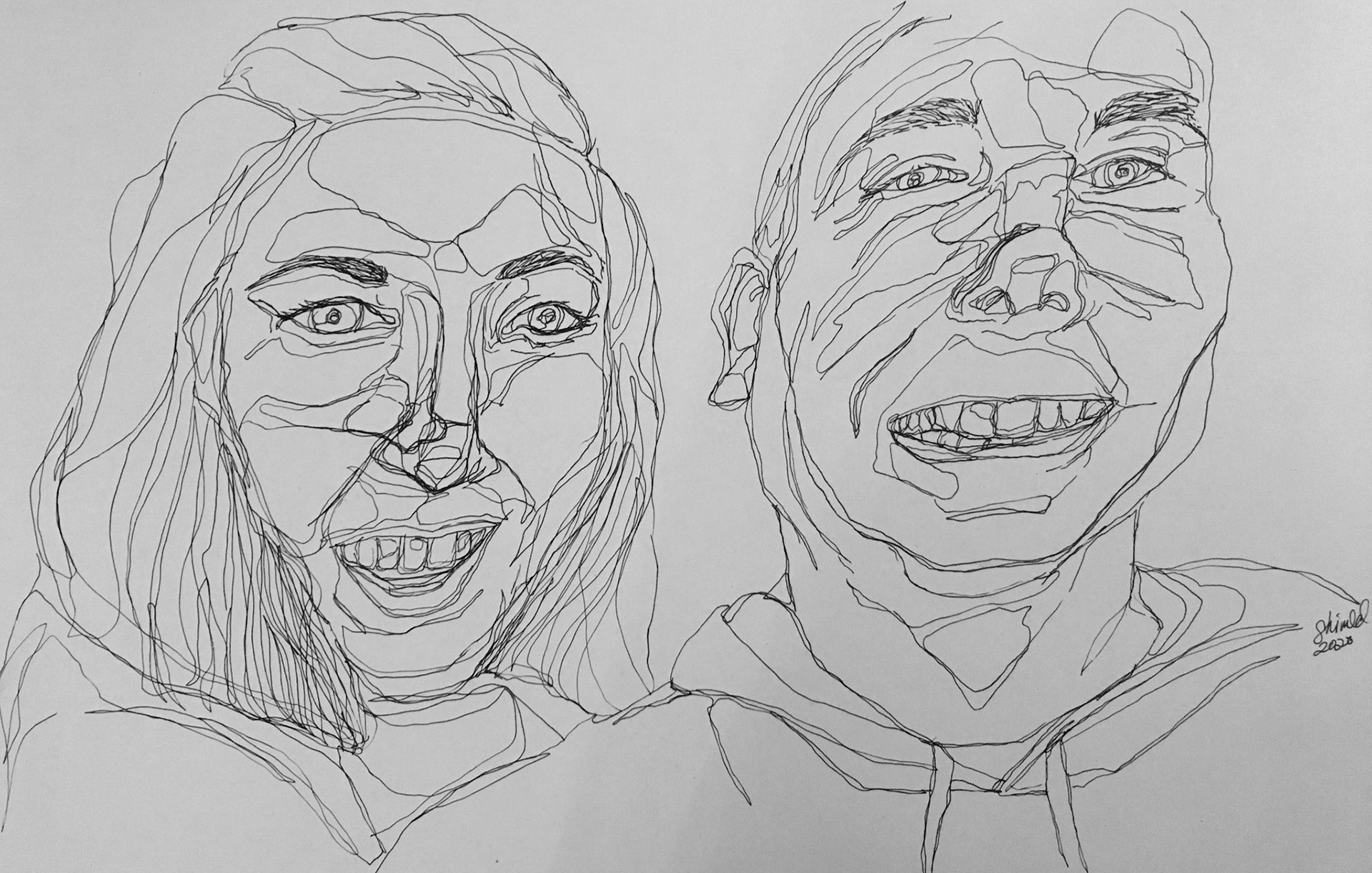 KELLI AND ROB, Pen and Ink, NFS