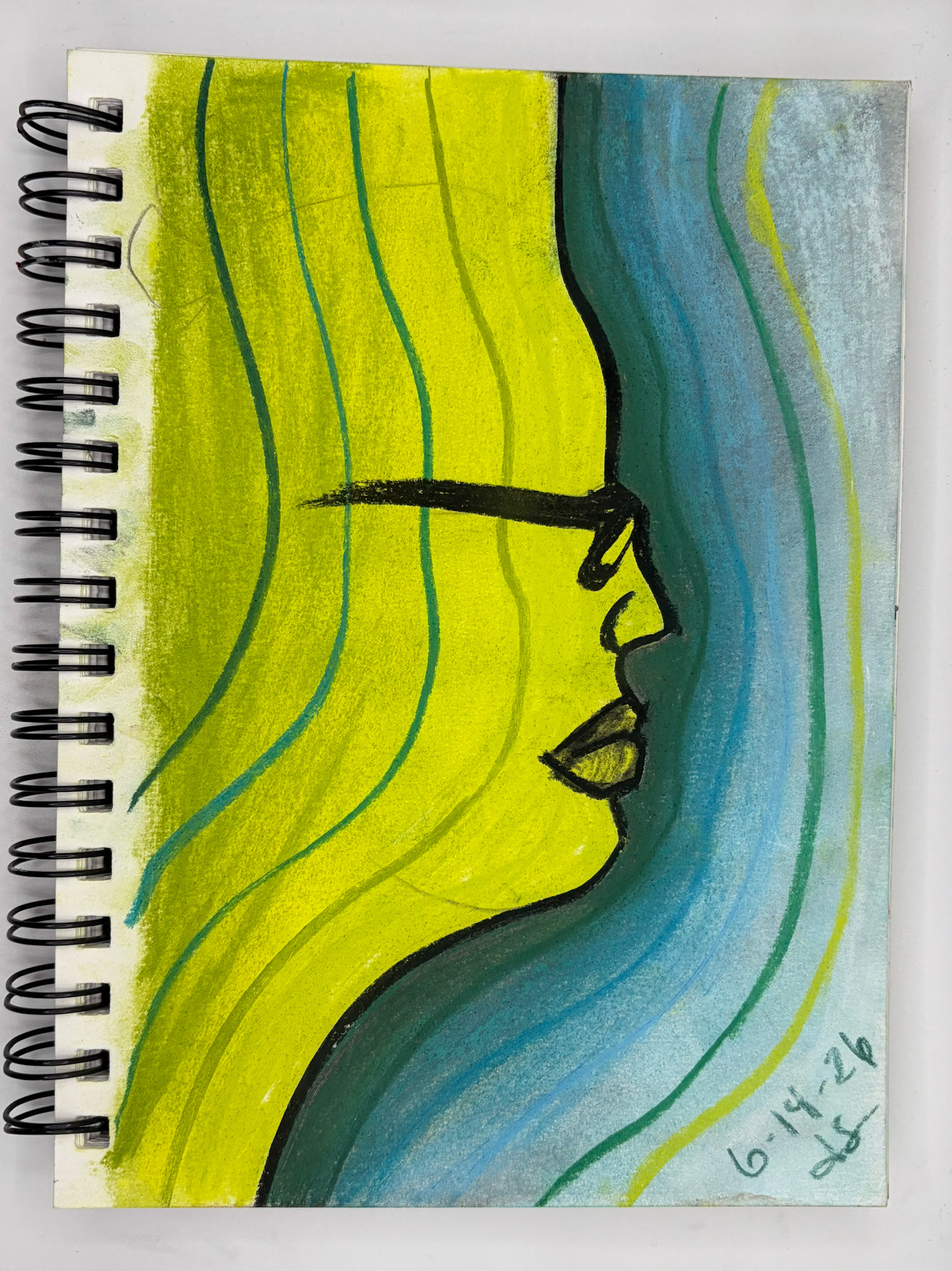 “Self Portrait Challenge: Day 11 of 40," Soft Pastels, 2026, 5.5” x 8.5”, NFS