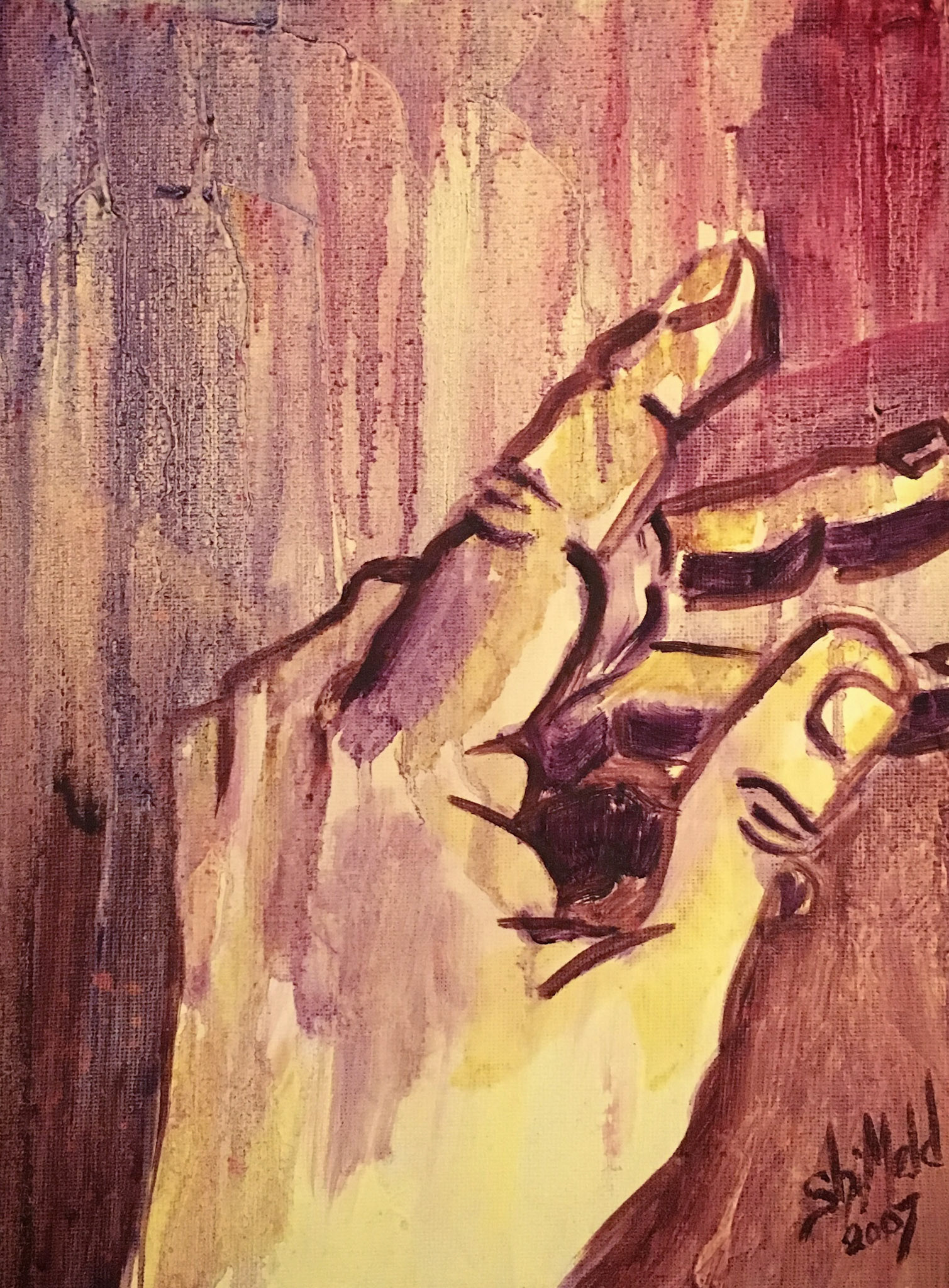 HAND, Oil on Canvas Board, 8.5"X11", $85 framed.