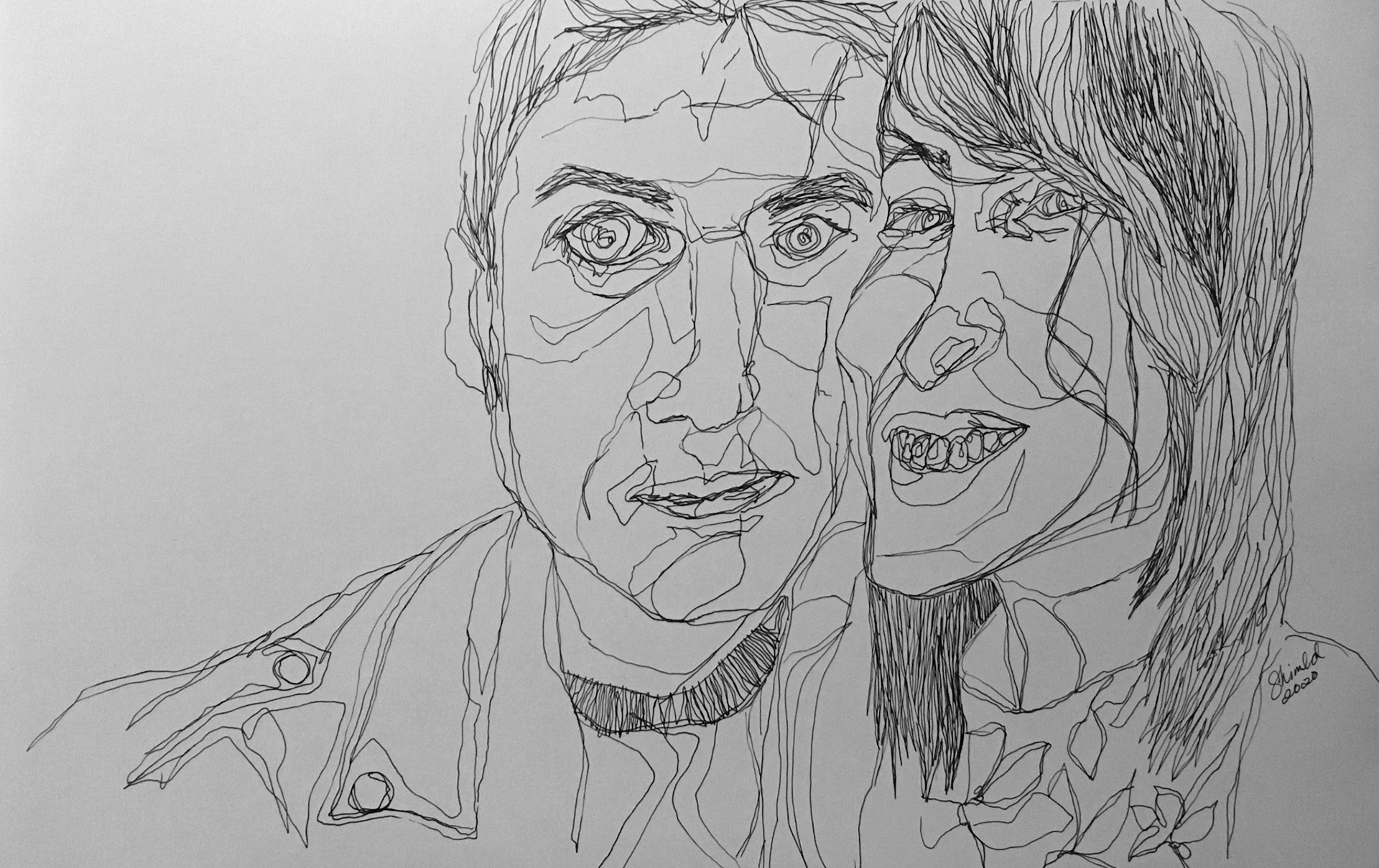 JESSE AND COURTNEY, Pen and Ink, NFS
