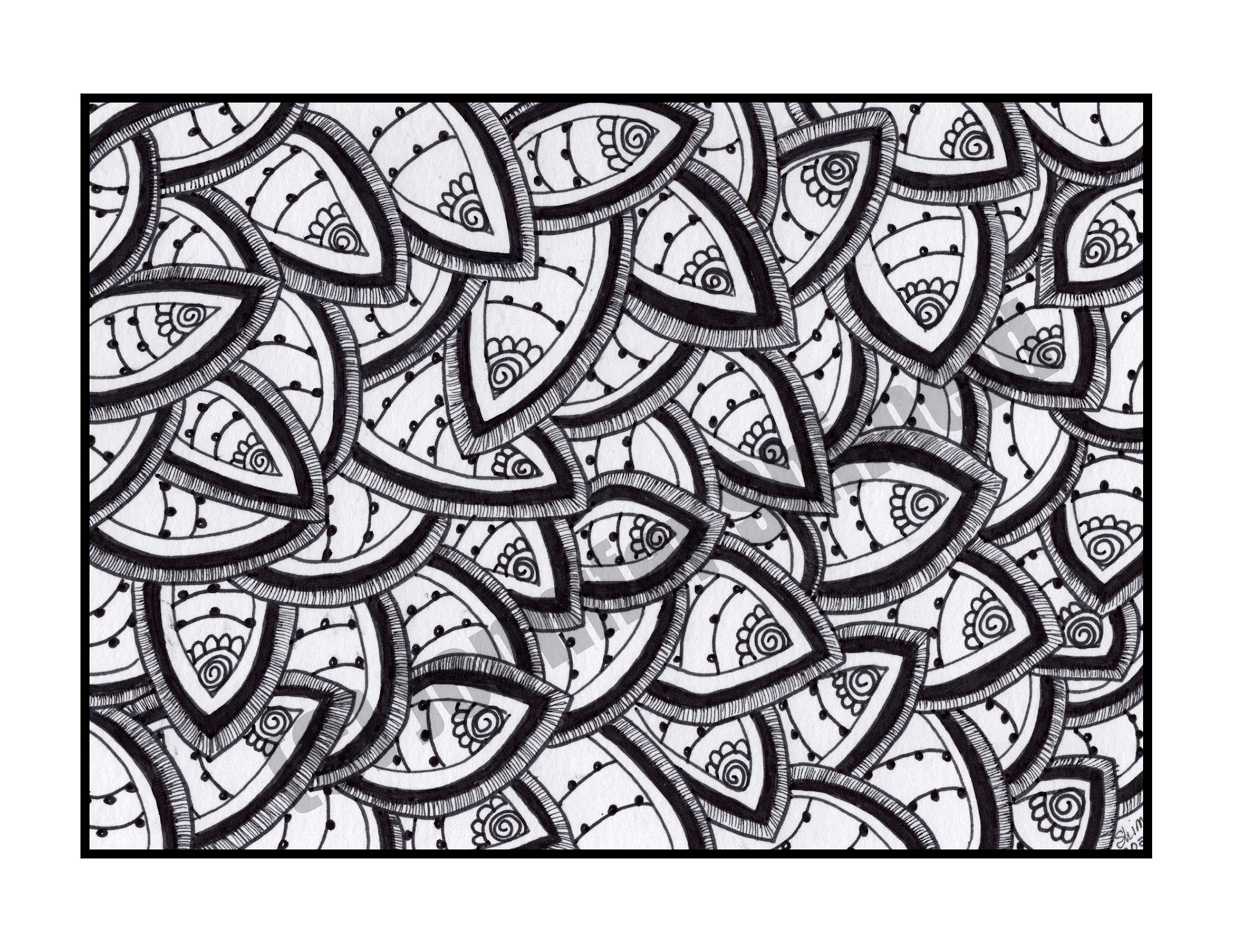 LEAVES, 8.5"x11", Pen and Ink, Digital Download, $3.50