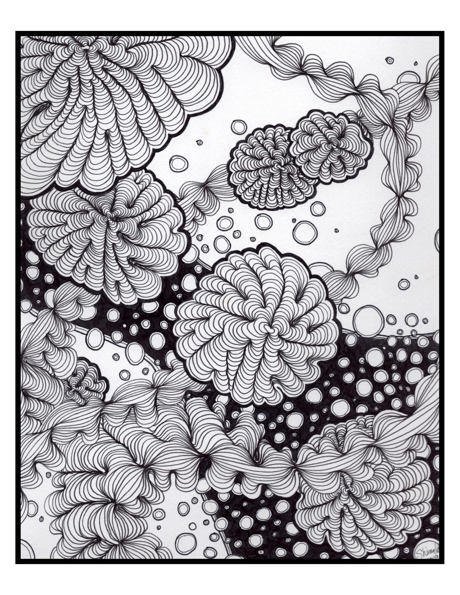 BUBBLES, 8.5"x11", Pen and Ink, Digital Download, $7.50