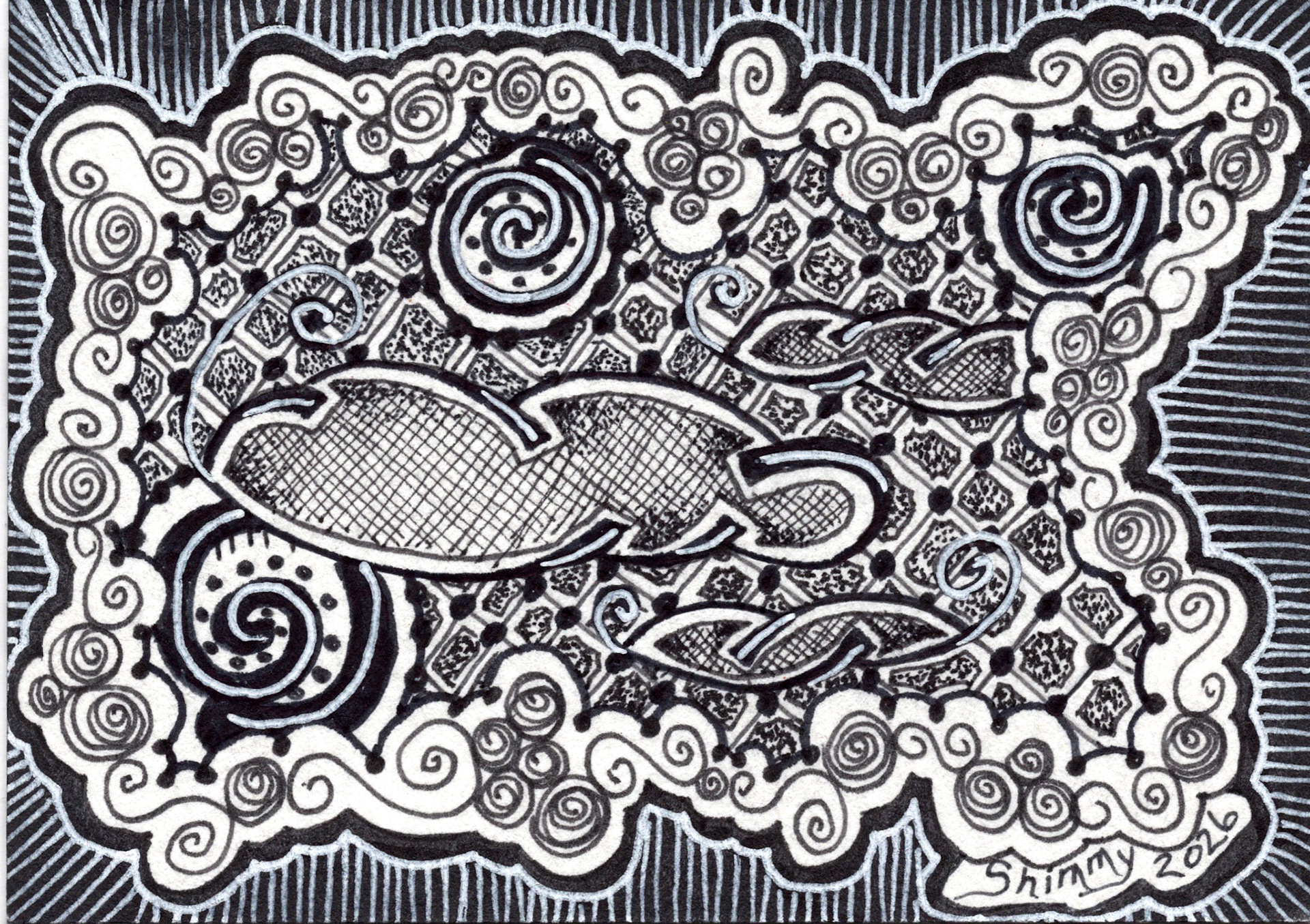 Dream Fog, The Meditative 13 Series 12 of 13, 2026, Colored Pencil, Pen and Ink, 2.5"x3.5", Check Shop Link for Availability