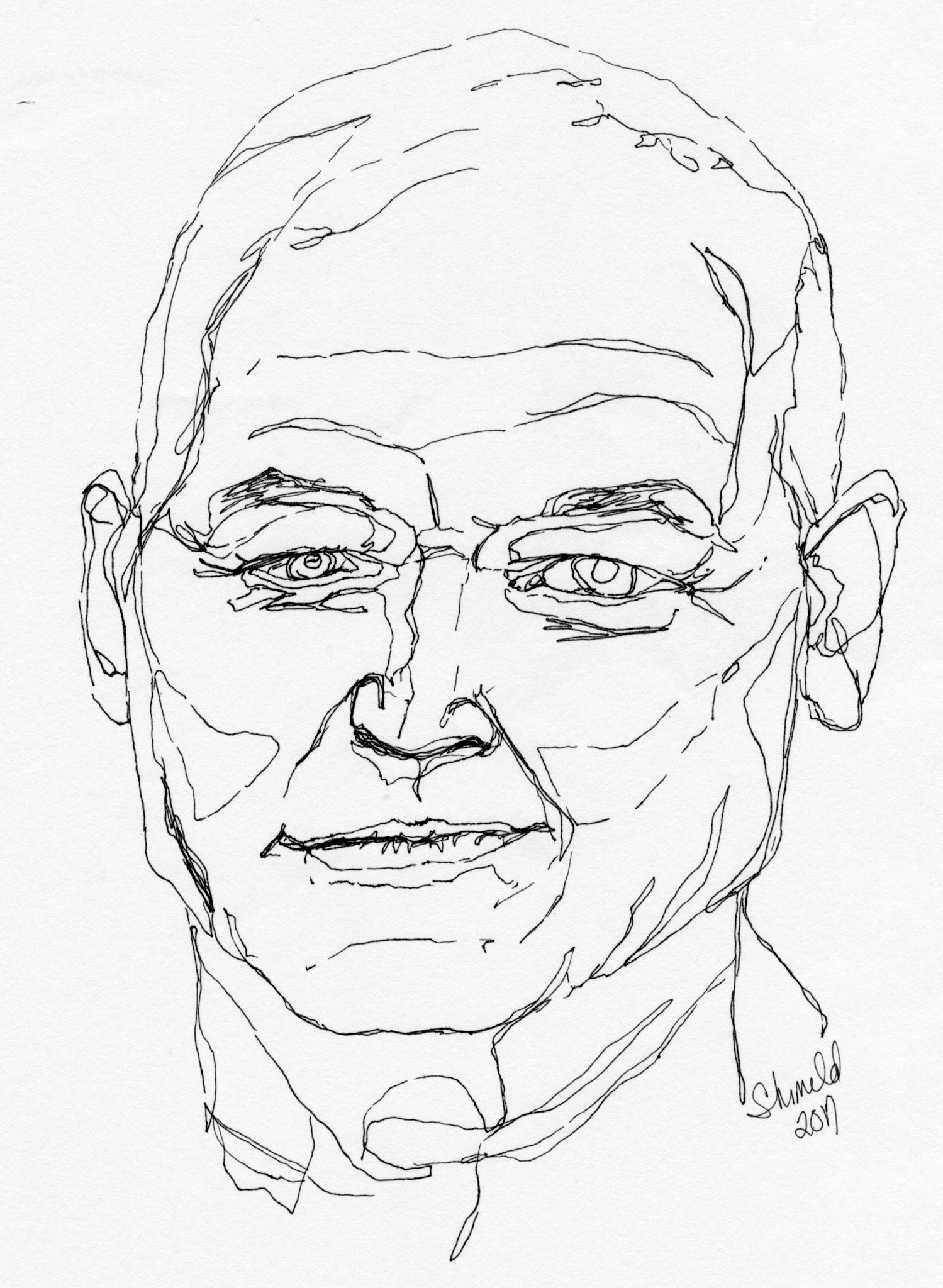 SIR PATRICK STEWART, Pen and Ink, NFS.