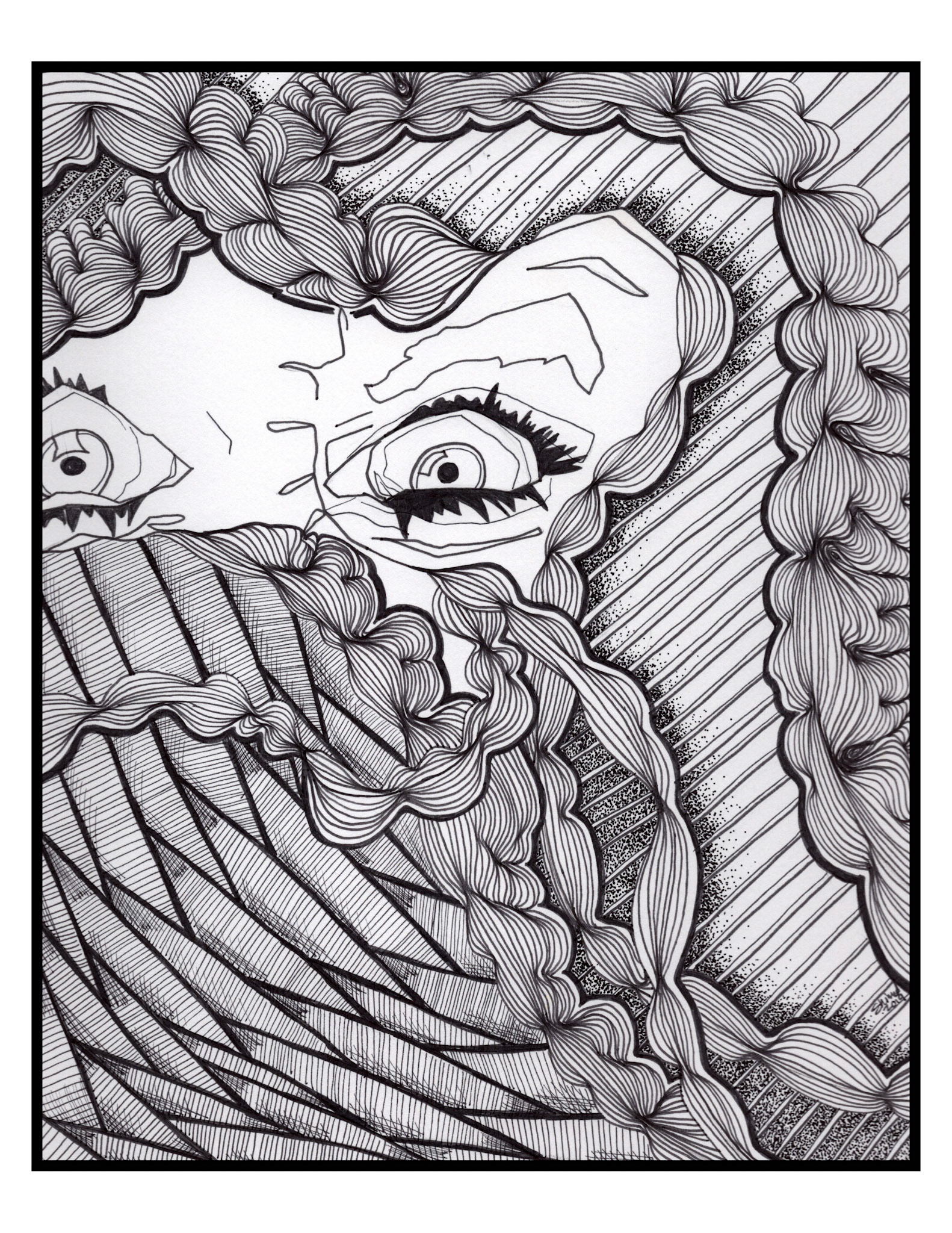 EVIL EYES, 8.5"x11", Pen and Ink, Digital Download, $7.50