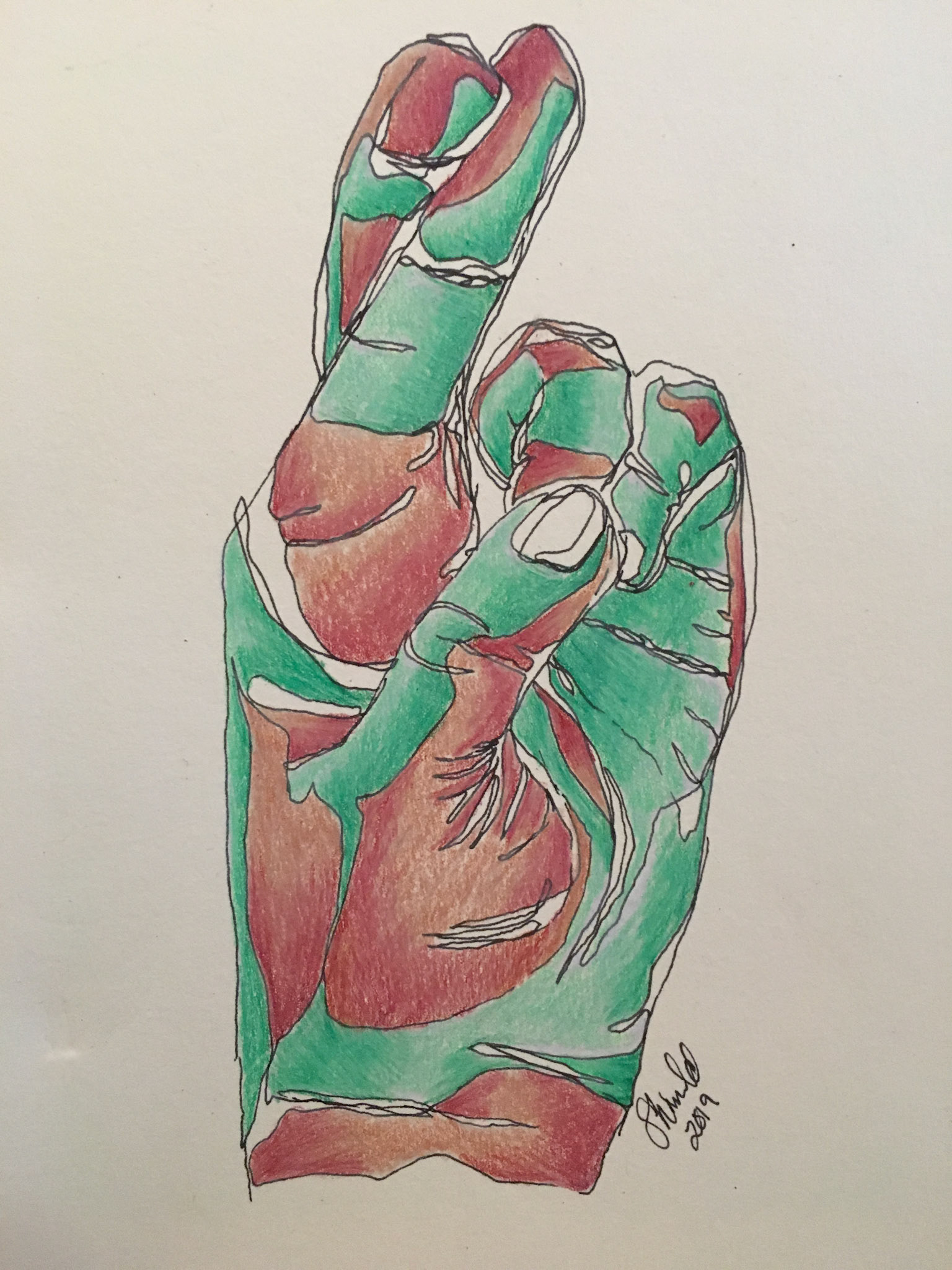 PROMISE, 8”X5”, Pen and Ink with Colored Pencil, $65. 