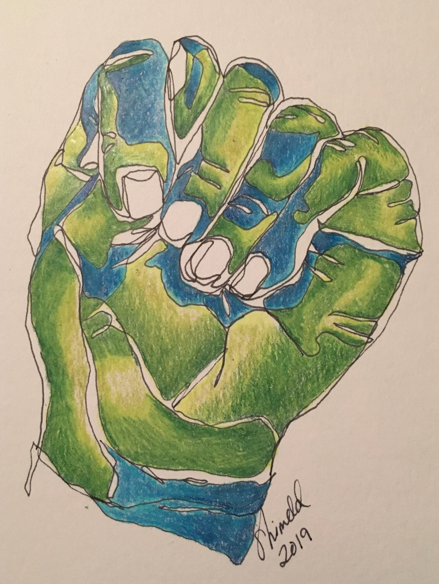 GOT YOUR NOSE, 6”X6”, Pen and Ink with Colored Pencil, $65.