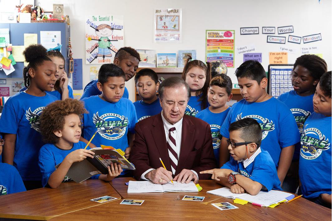 I directed a photoshoot with the Chancellor and 1st graders.
