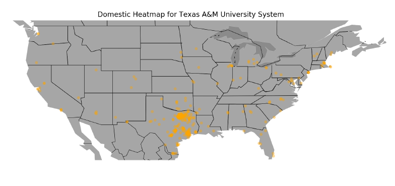 Domestic heatmap showing where remote viewers and participants are located.