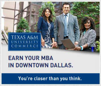 A screenshot of the MBA digital display ad.