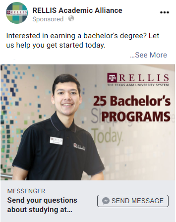 A sample Facebook general awareness ad.