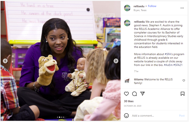 We used a carousel post on Instagram to garner more engagement.