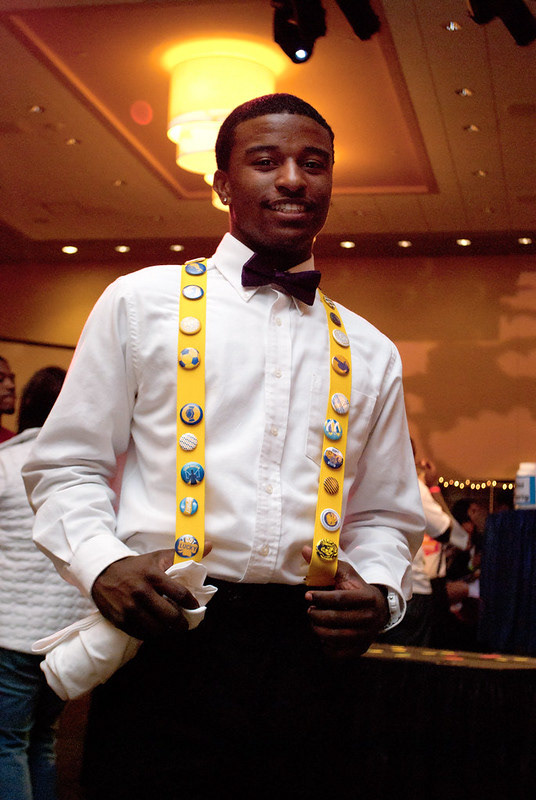 At each Button Party, suspenders were the typical attire to display all buttons collected.