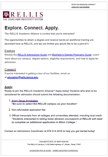 A sample email shortly after requesting for more information.