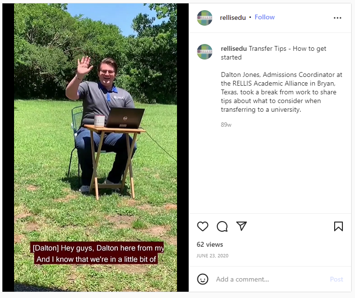 A screen grab of a remotely produced tongue-n-cheek video spotlighting a recruiter in their WFH environment. The message here was to share support and some levity during this hard time and transition.