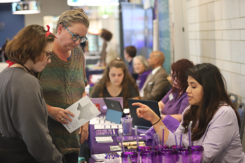 A snapshot of tabling at a recruitment fair.