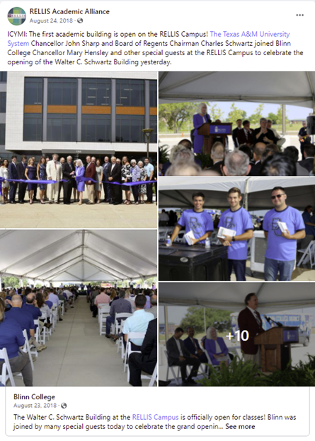 The grand opening of the first education building at RELLIS was well attended.