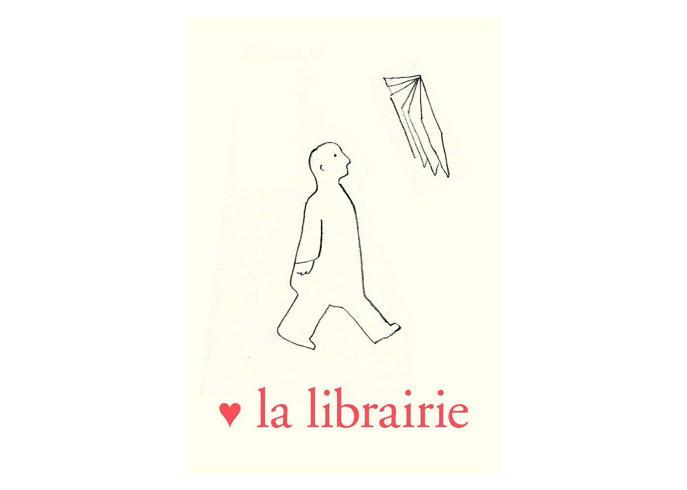 "J'aime la librairie" campagnebeeld ter ondersteuning van de Franse boekhandel.