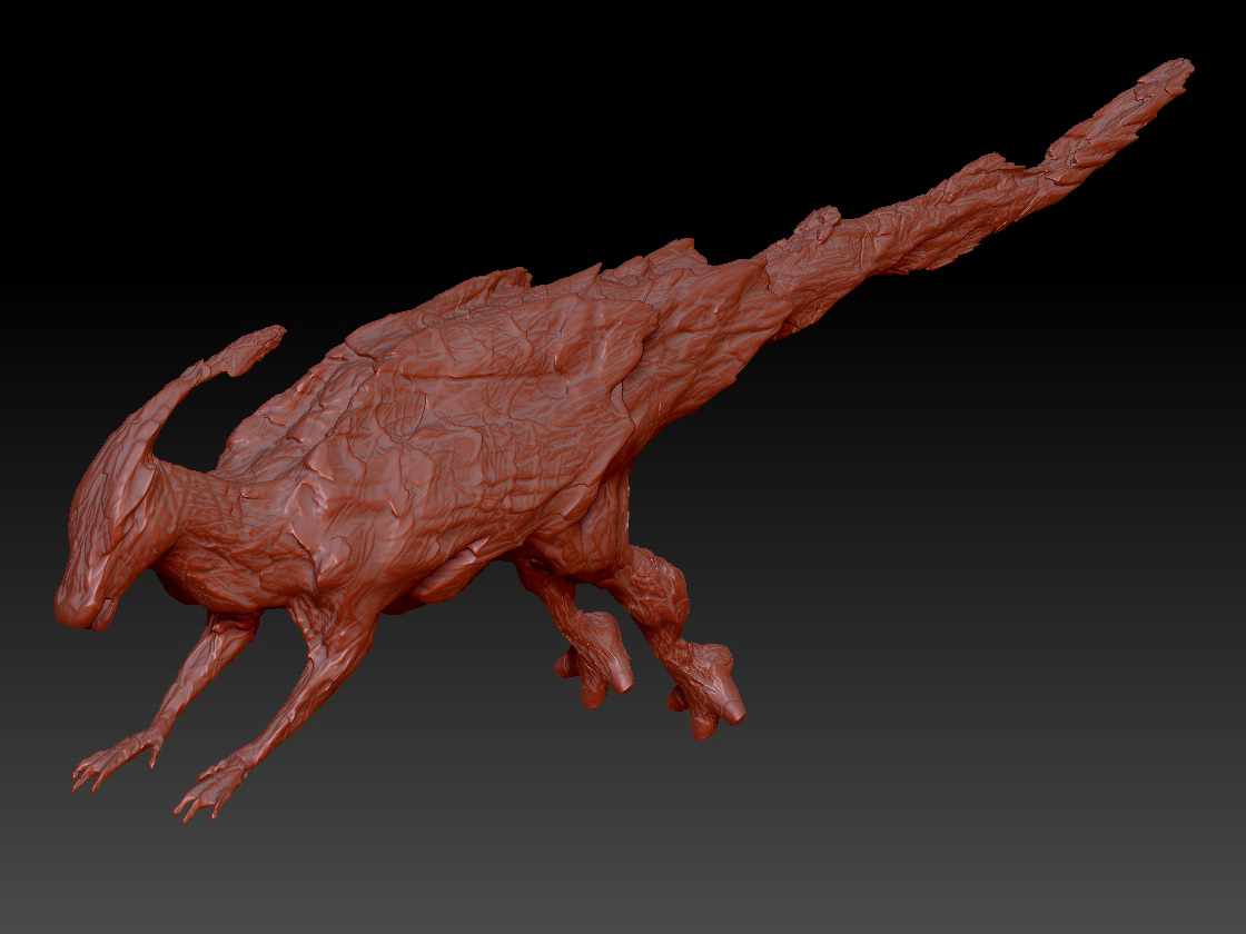 I used specific textures to create a bark-like appearance