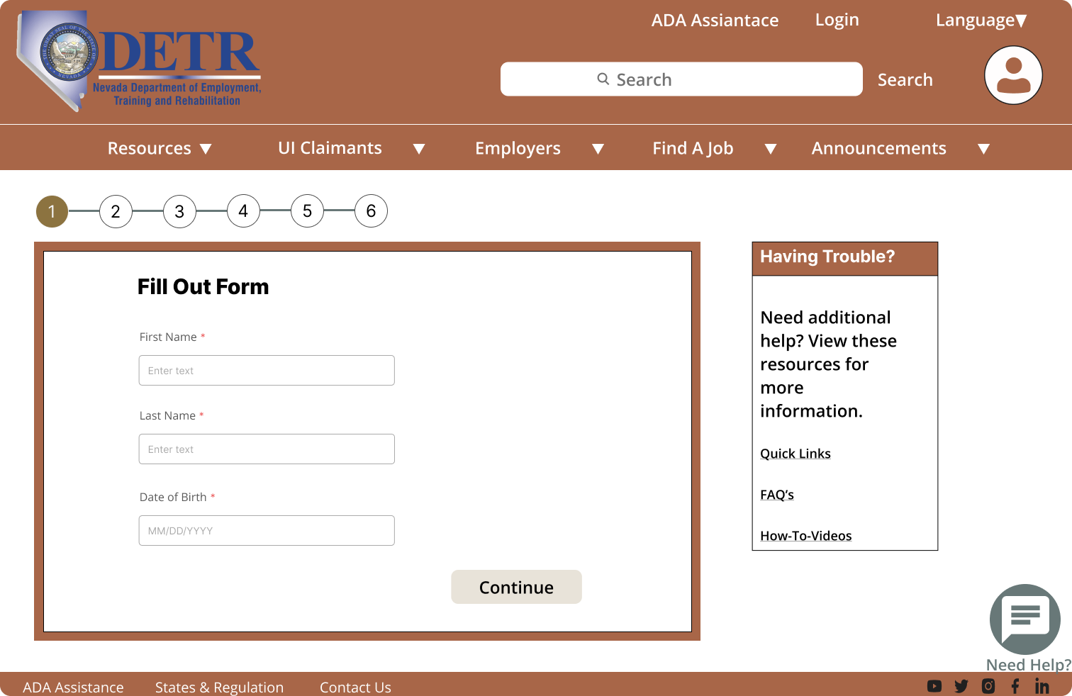 Sign up process