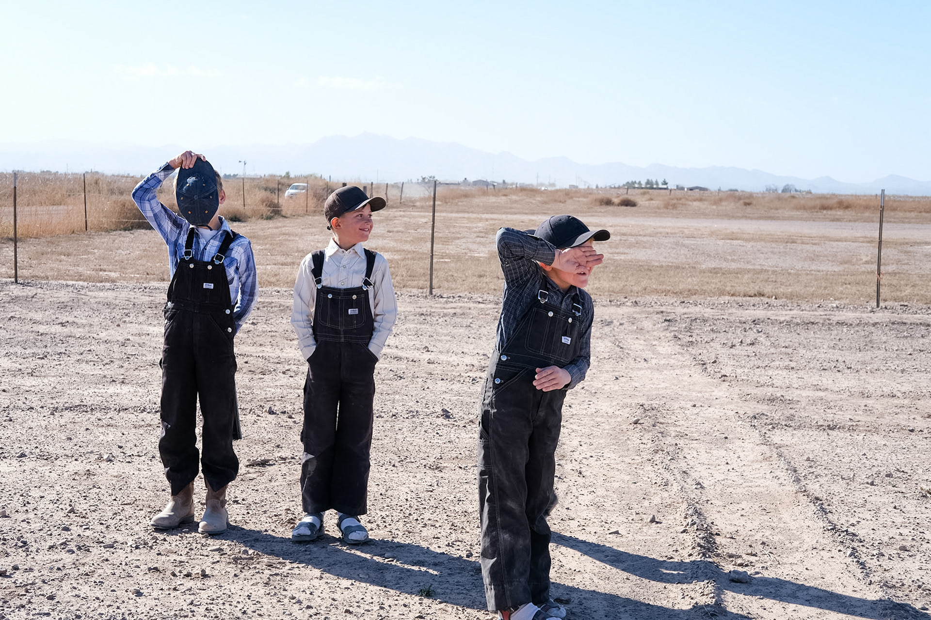 Mennonite boys at recess. Sabinal, Chihuahua