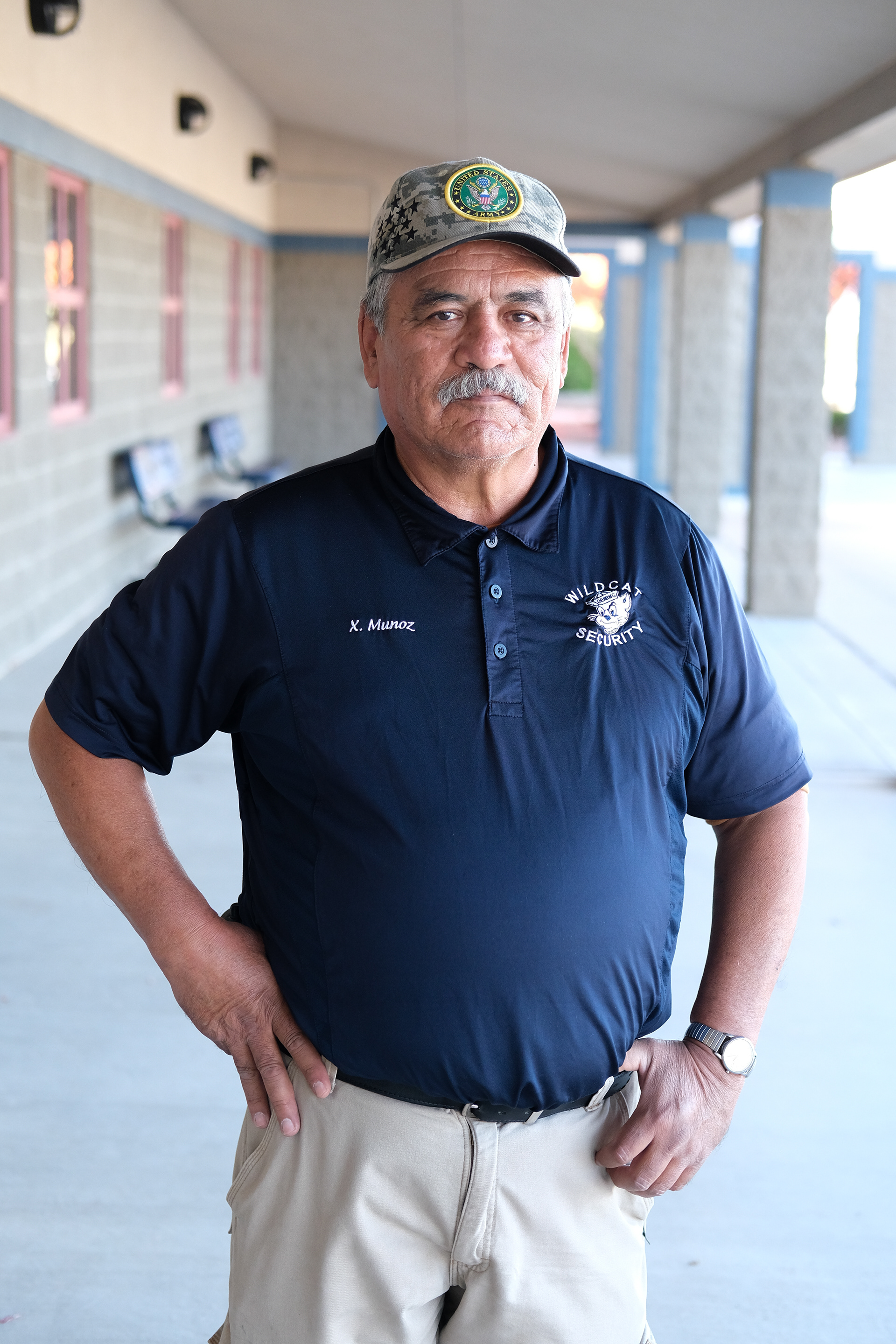 Columbus Elementary Security Guard Xavier Munoz. Columbus, New Mexico.