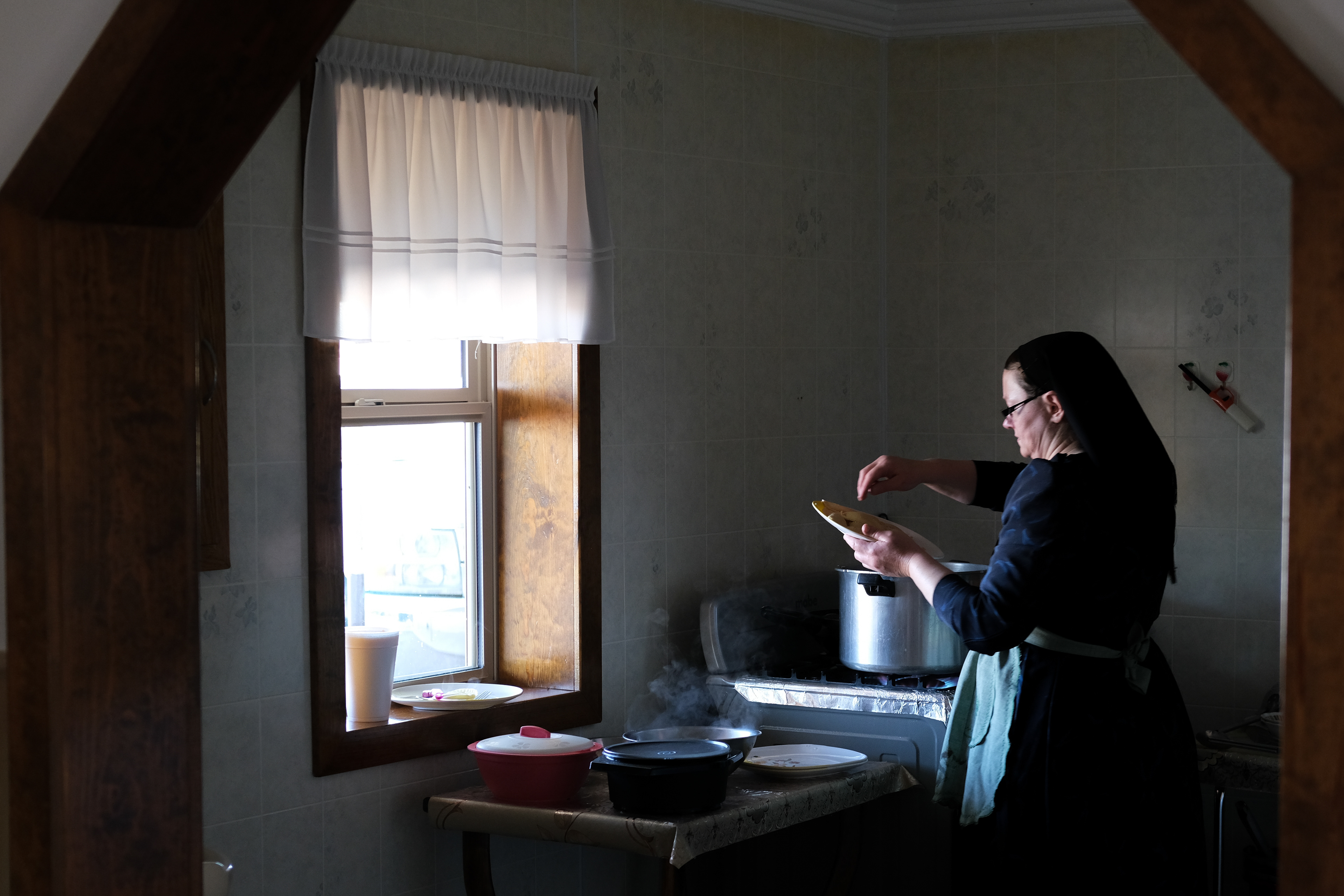 Mrs. Friessen boils traditional cheese-filled empanadas. Sabinal, Chihuahua