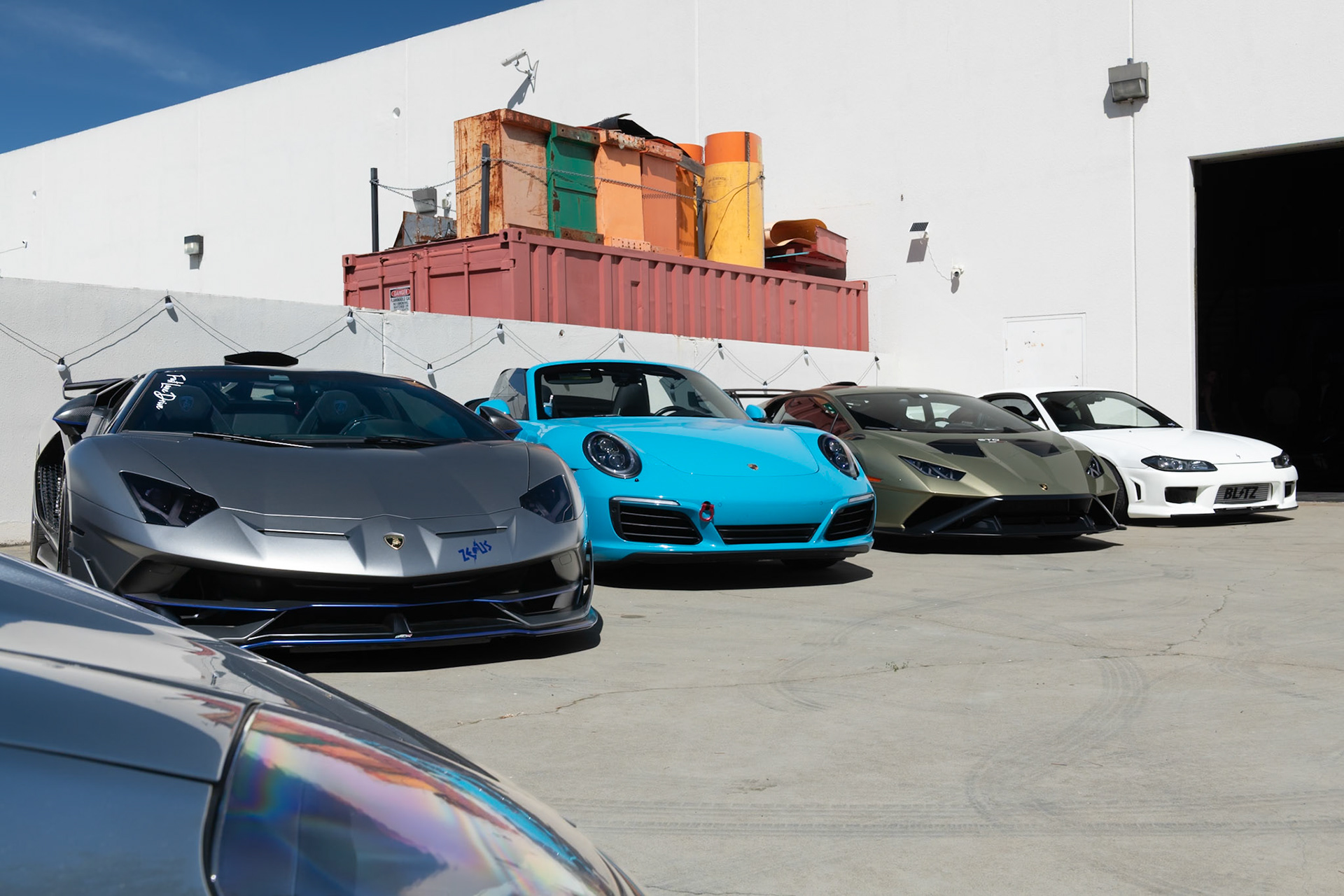 Lamborghini Aventador, Porsche Boxster, Lamborghini Huracán STO, Nissan Silvia S15