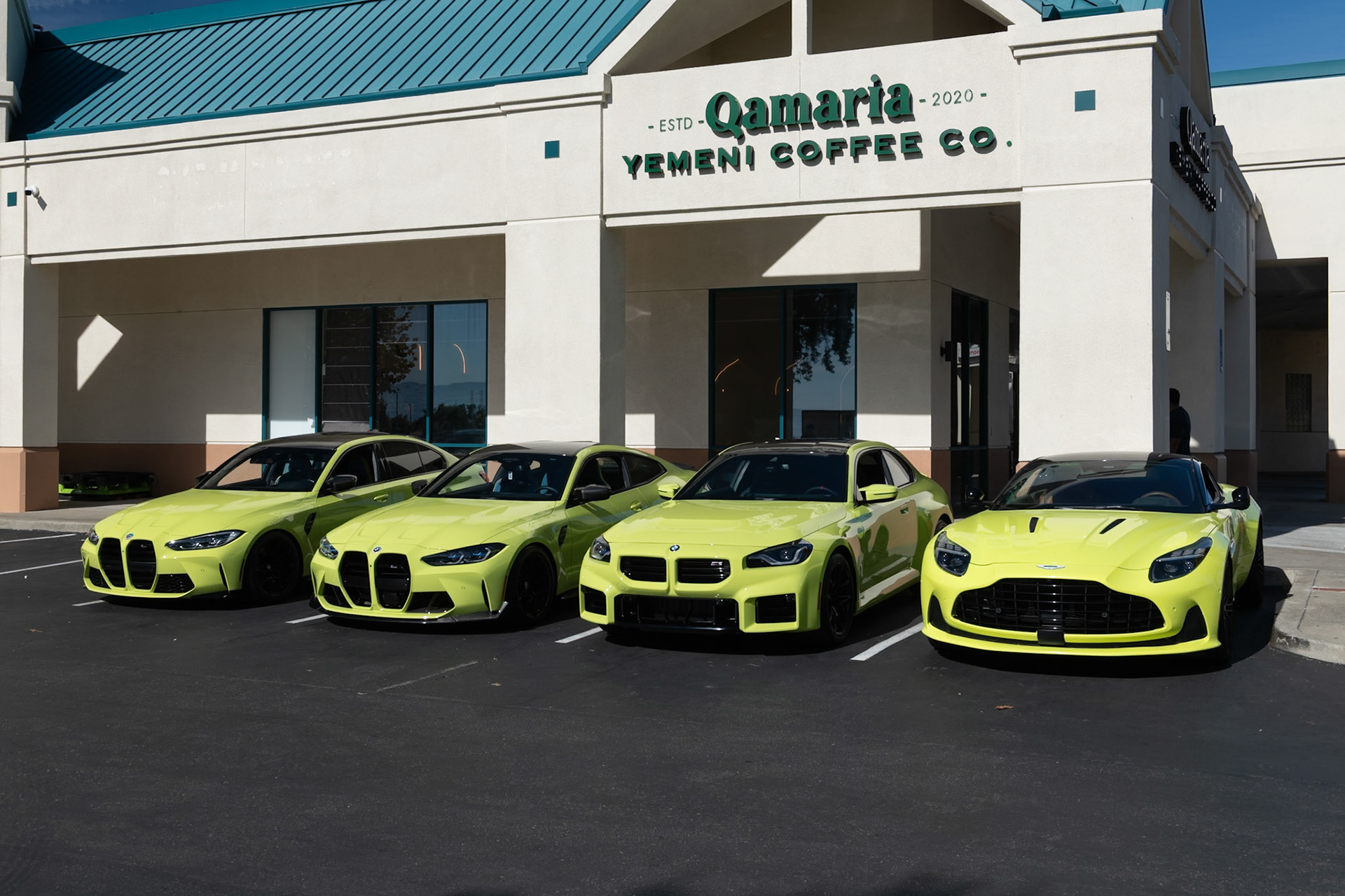 BMWs and an Aston Martin