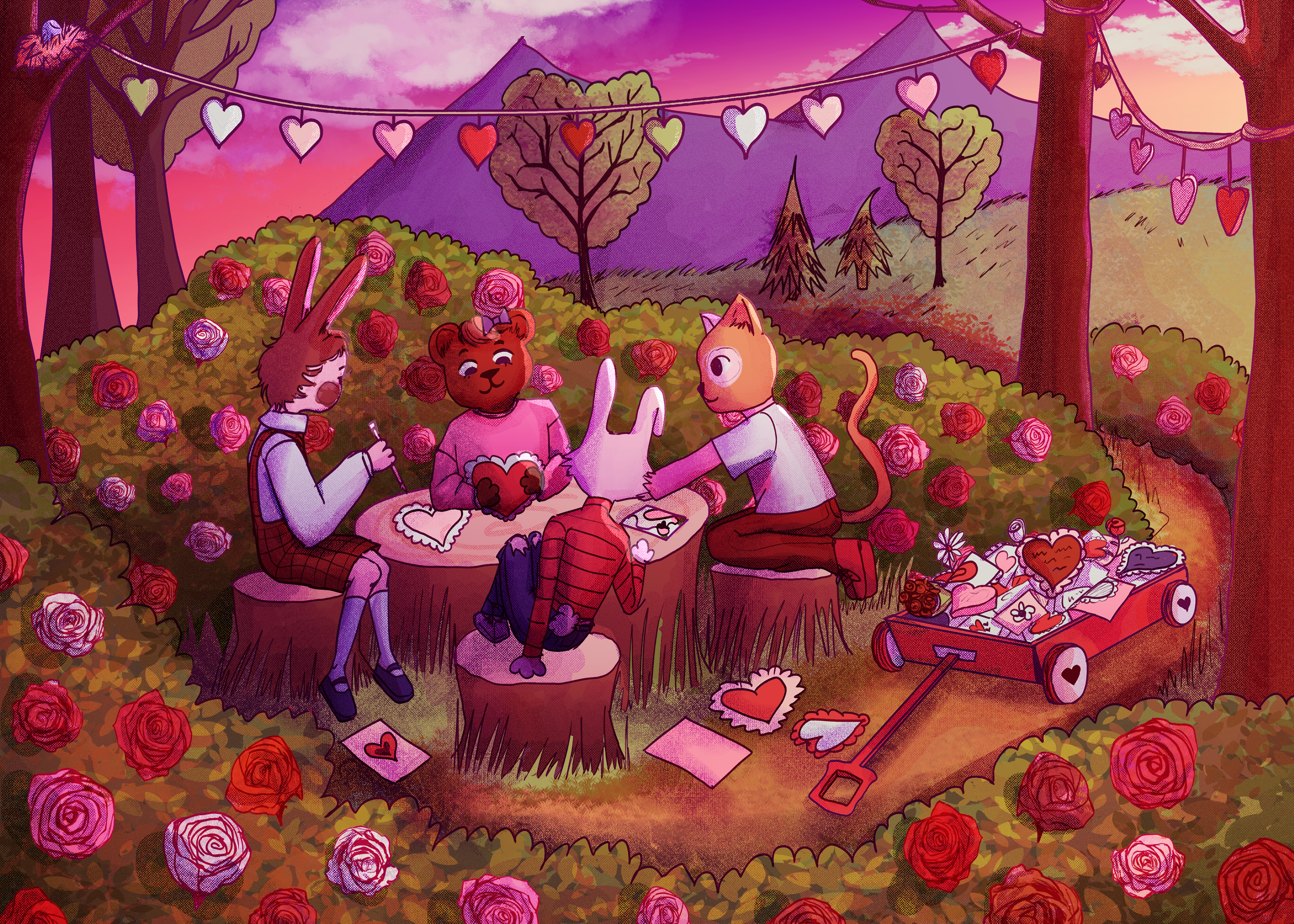 Valentines Day Illustration of my animals series