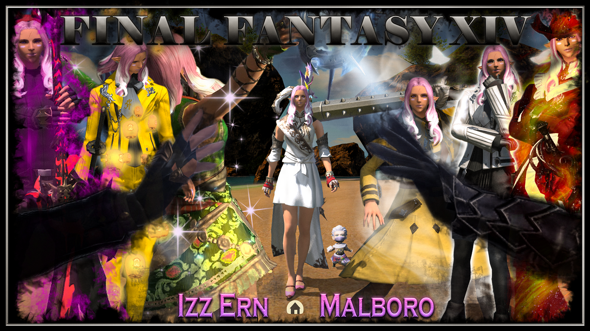 Wallpaper/Mouse pad design for Final Fantasy XIV. Designed in Photoshop.