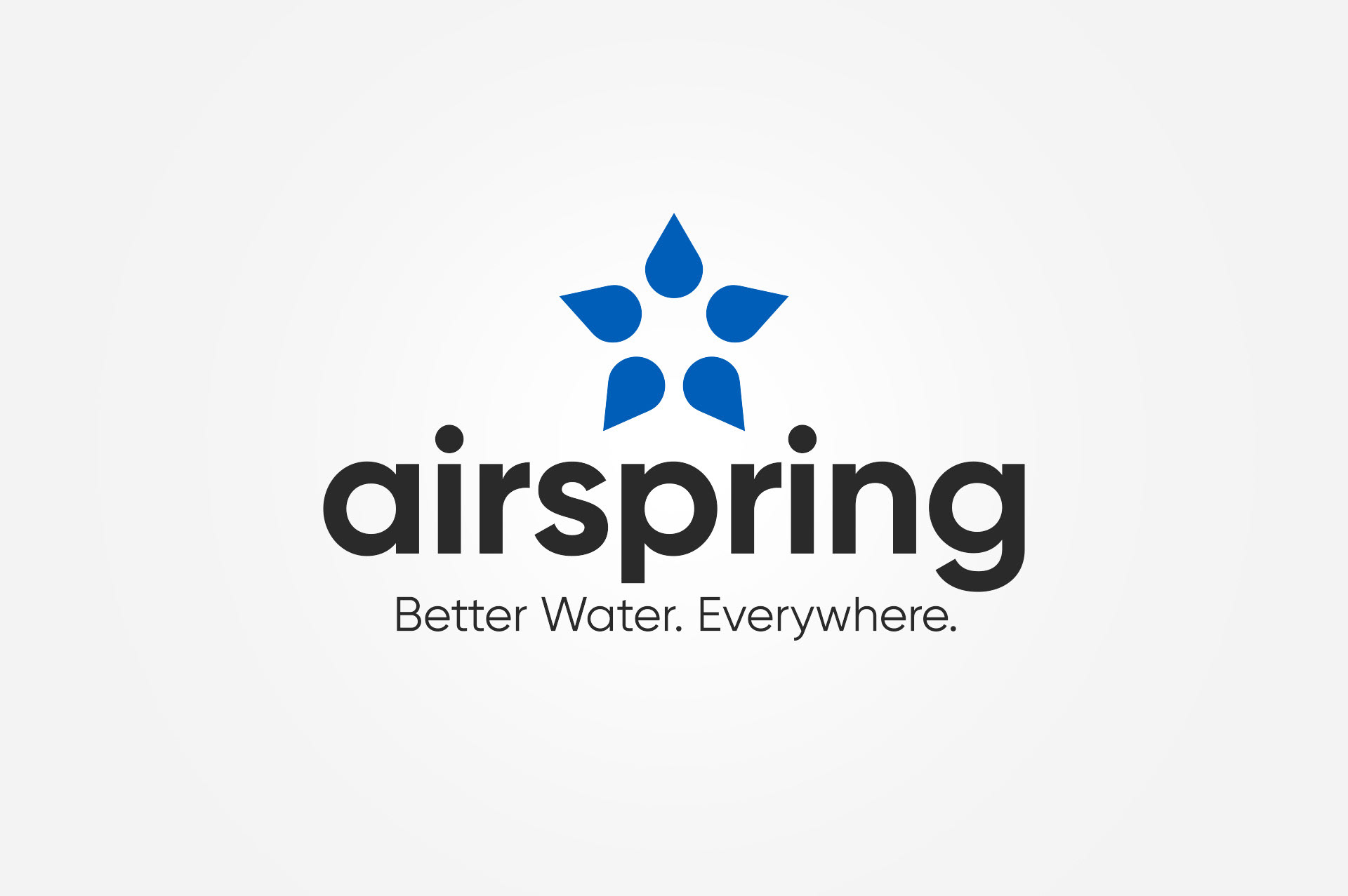 Minimalistisches Logo-Design für das Unternehmen Airspring. Das puristische Bildzeichen und die klare Typografie bilden das Fundament des neuen Corporate Designs.
