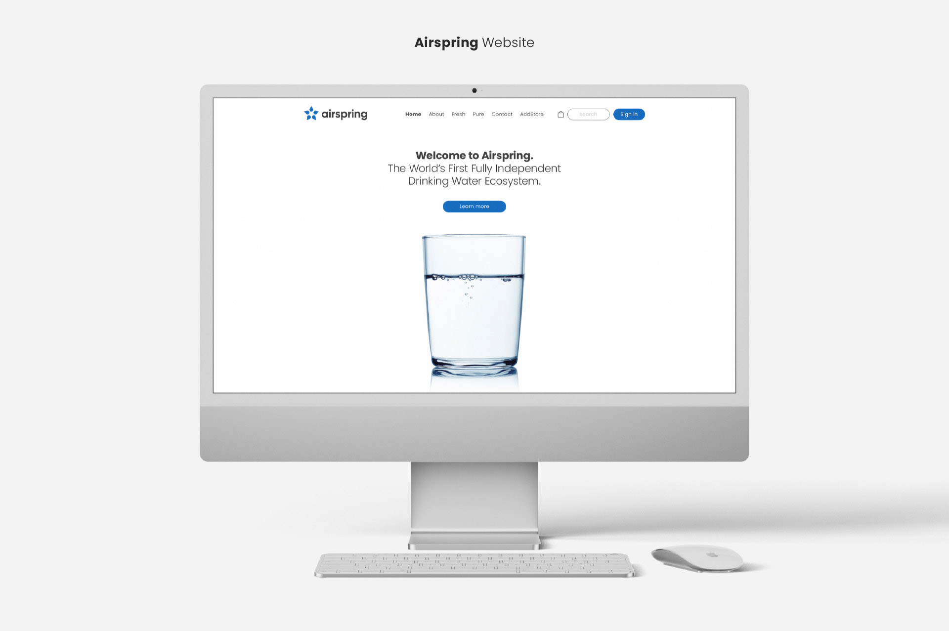 Modernes B2B-Webdesign für die Airspring Website im Desktop-Mockup. Cleaneres Interface-Design (UI) mit einer klaren visuellen Hierarchie und Fokus auf optimale User Experience (UX).