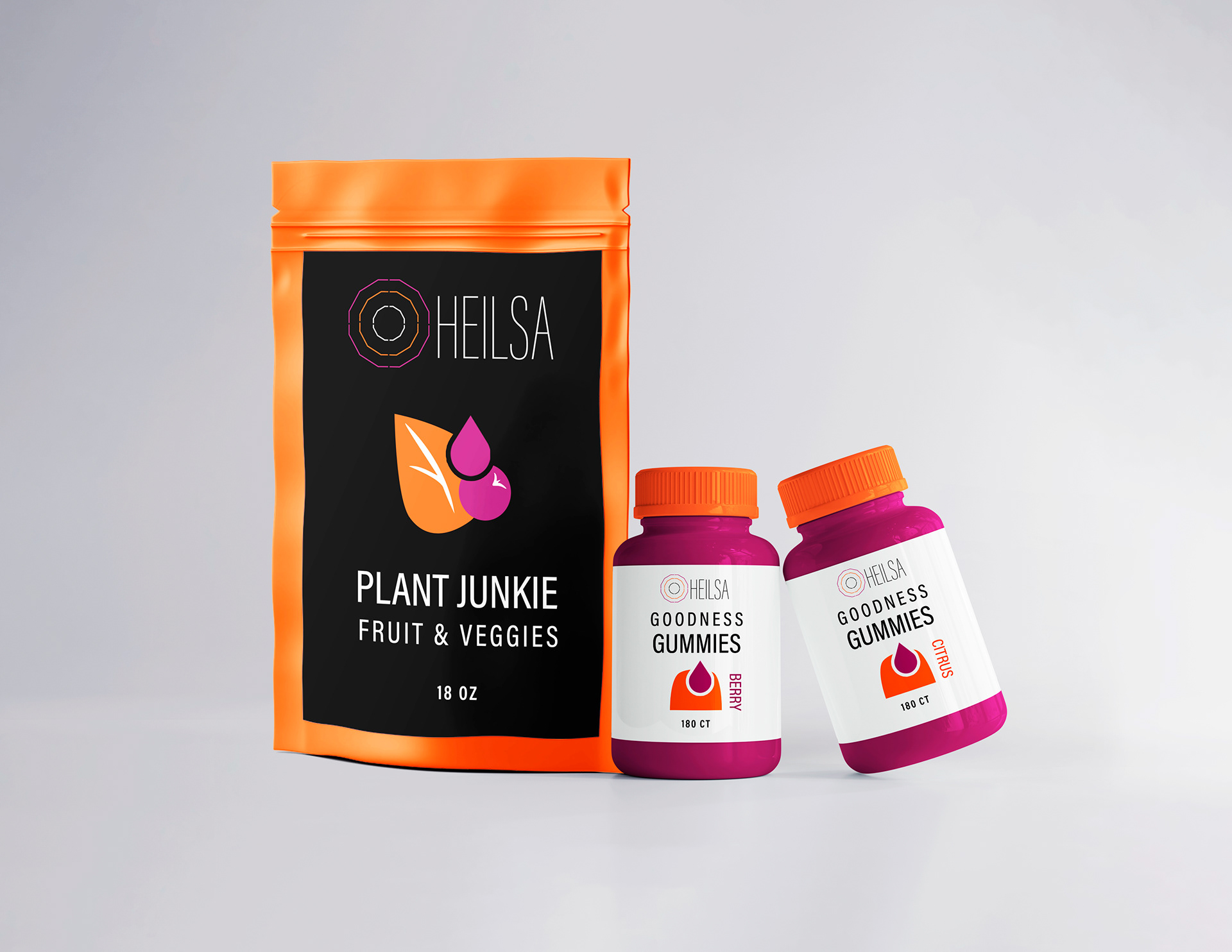Nutritional powder & gummy vitamins packaging