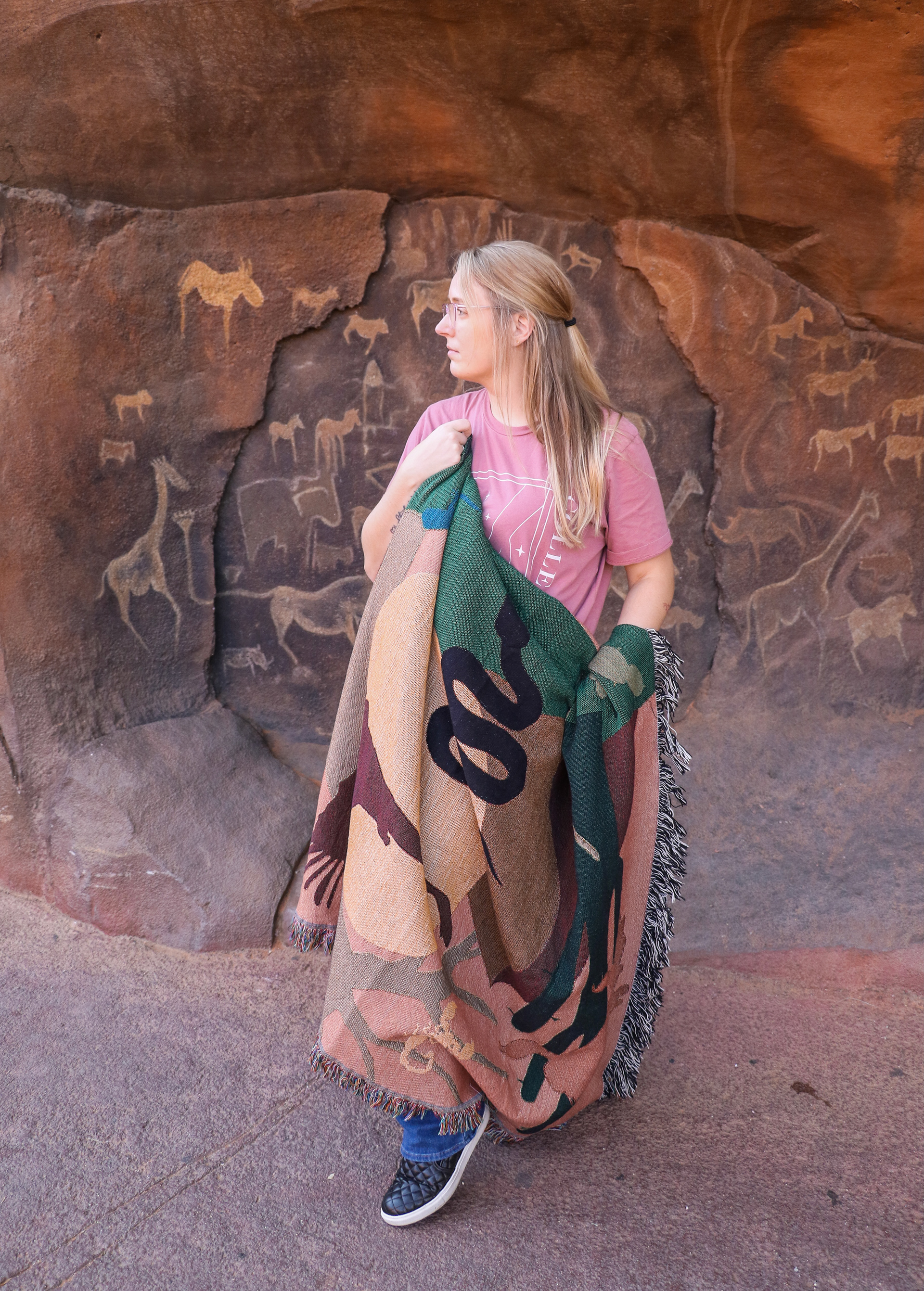 Desert blanket in use