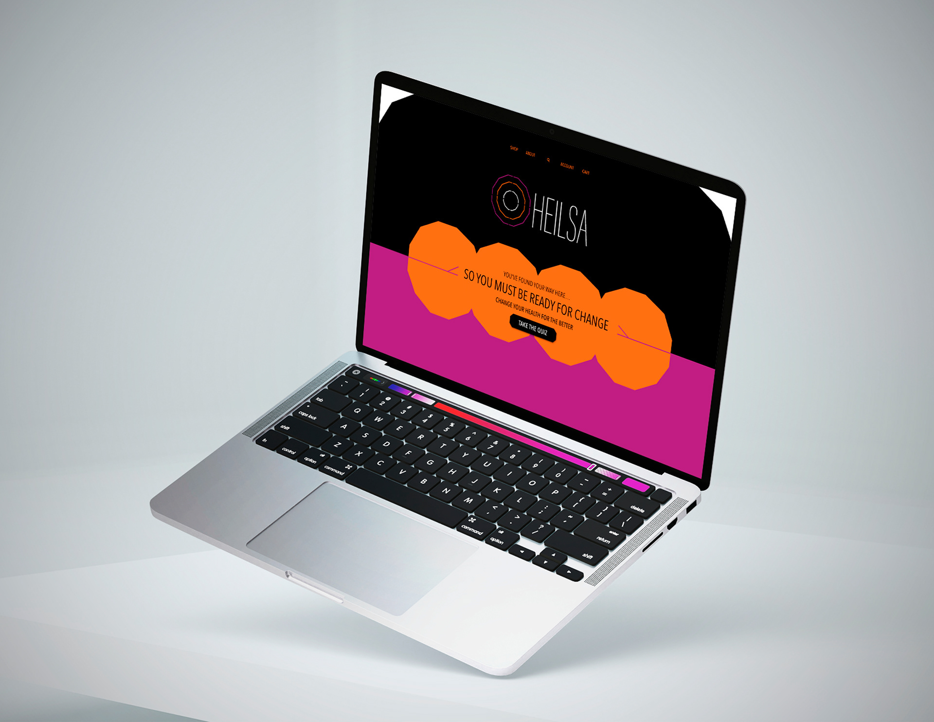 Landing page of website