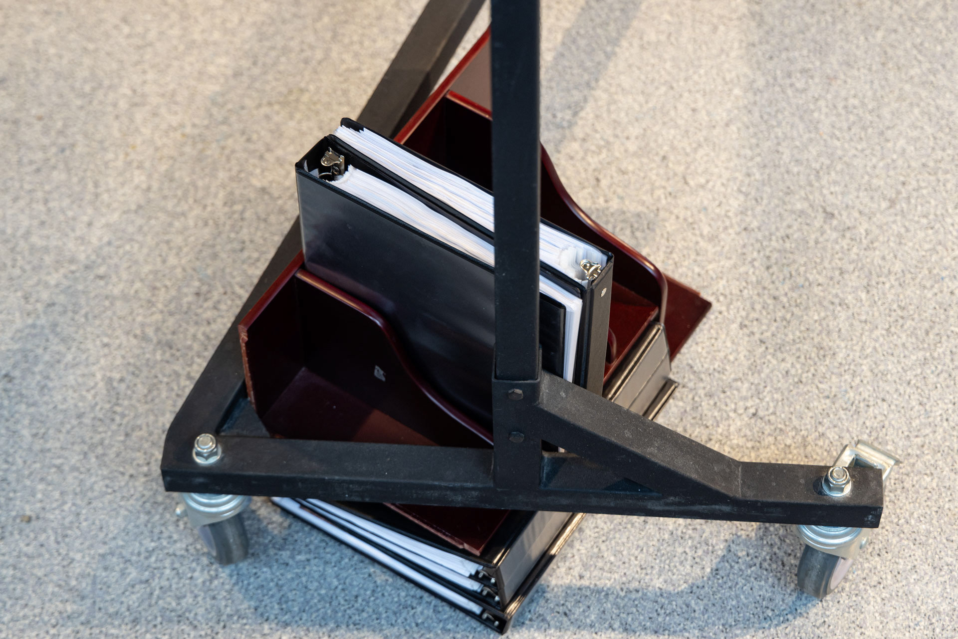 Container For Irresolution, found shelf, binders, 2025