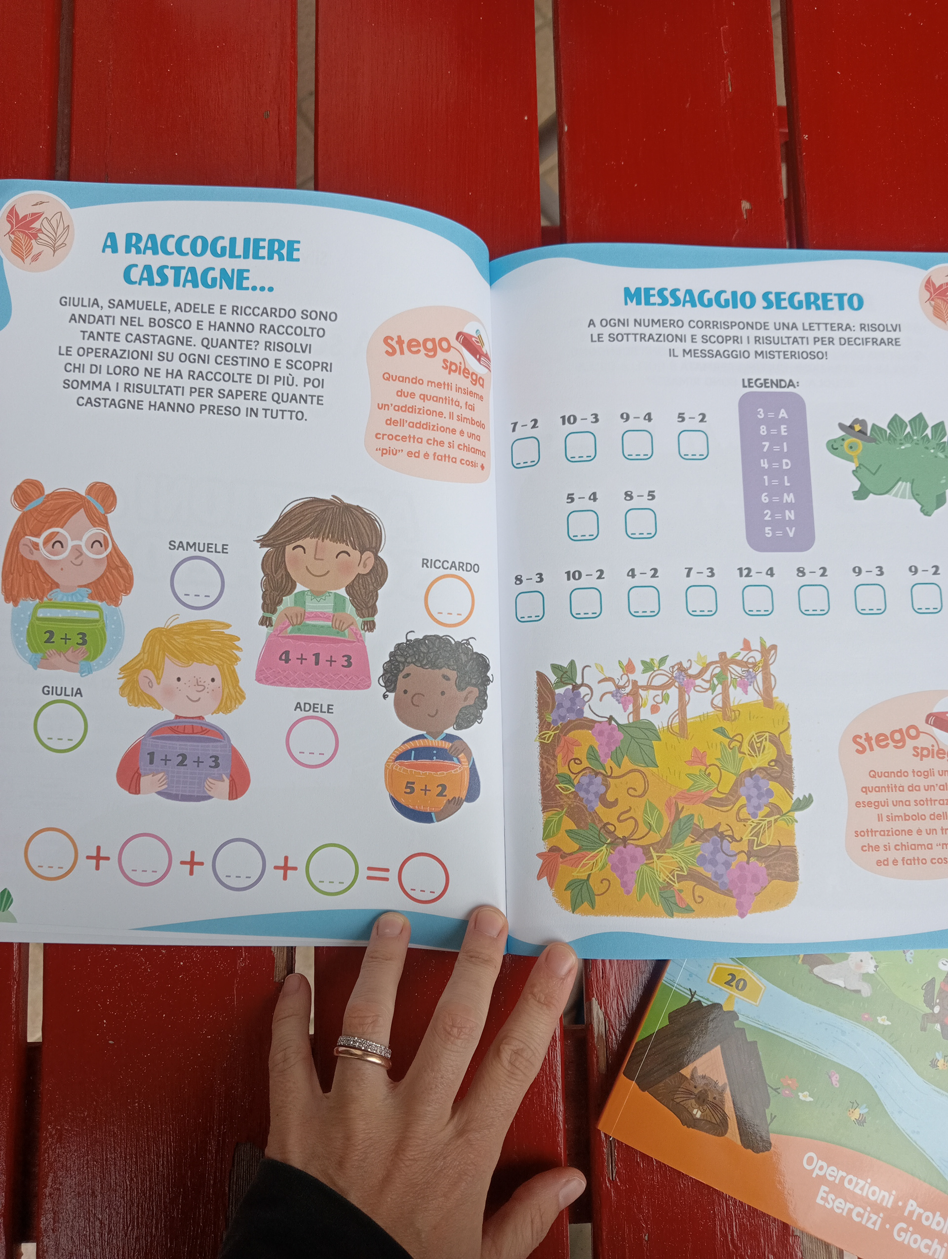 "A scuola con Stego-Addizioni e Sottrazioni", Editoriale Scienza -Illustrations by Jessica Martinello.