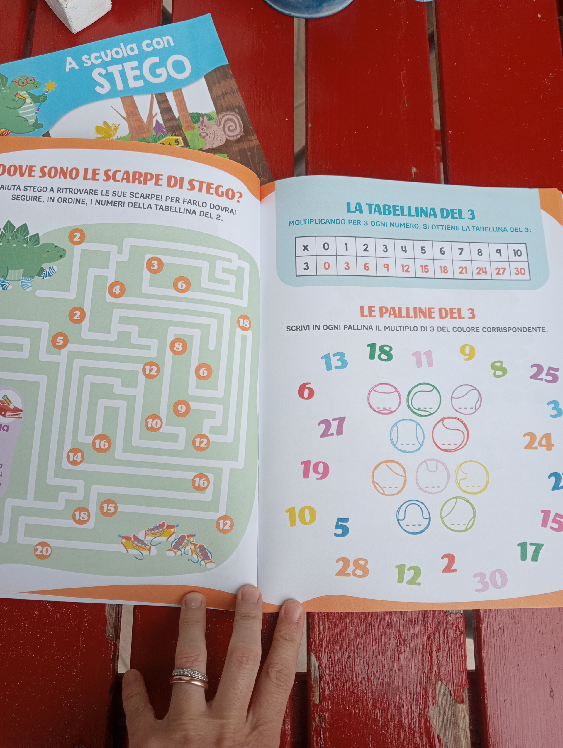 "A scuola con Stego-Le tabelline", Editoriale Scienza -Illustrations by Jessica Martinello.