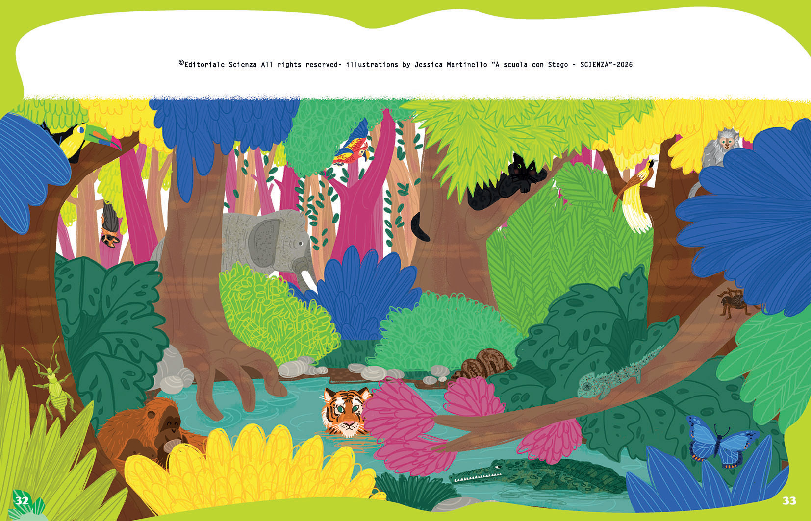 "A scuola con Stego-Scienza", Editoriale Scienza -Illustrations by Jessica Martinello.