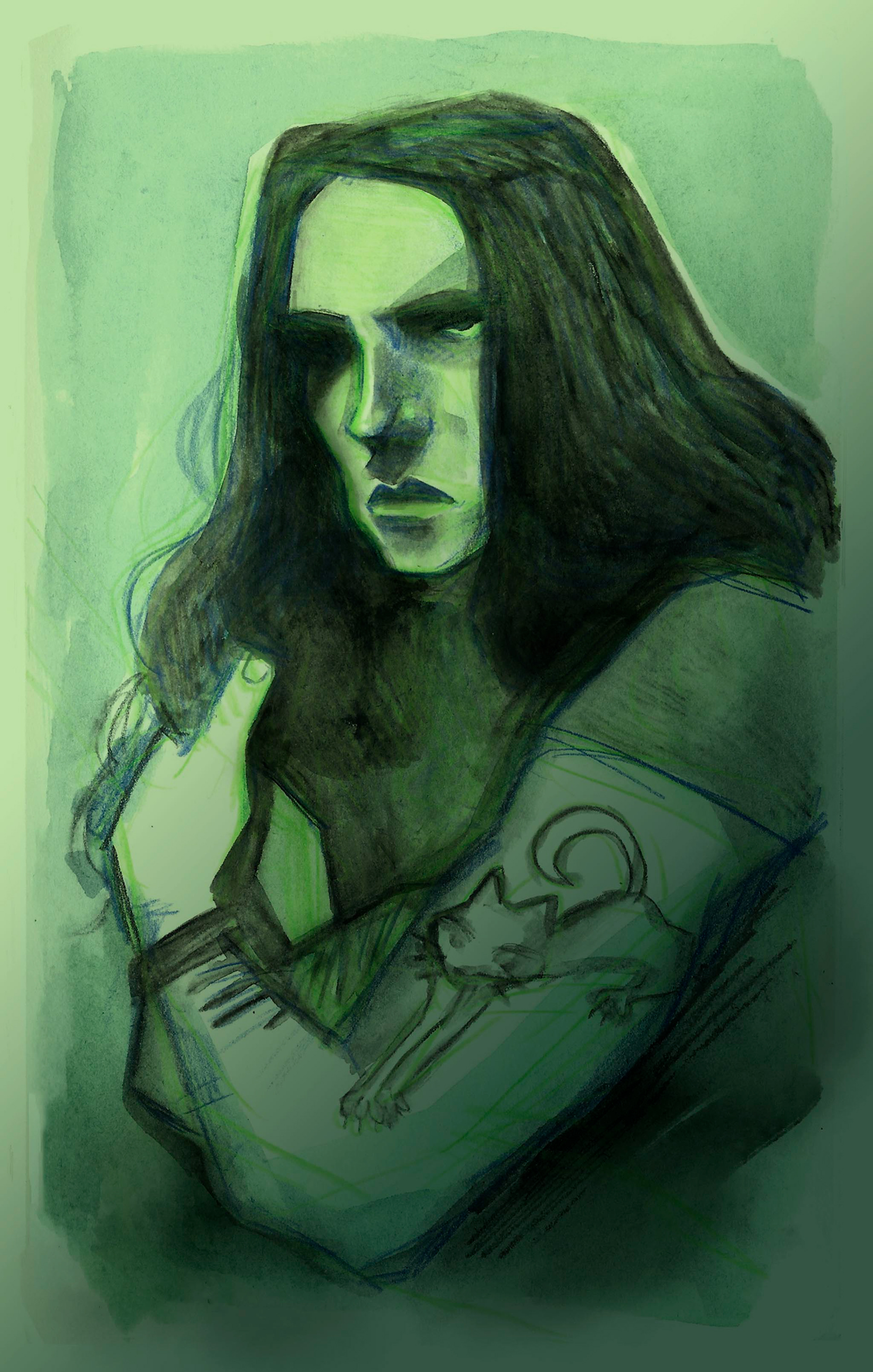 Peter Steele (Type o Negative) - Watercolour Pencils & Digital