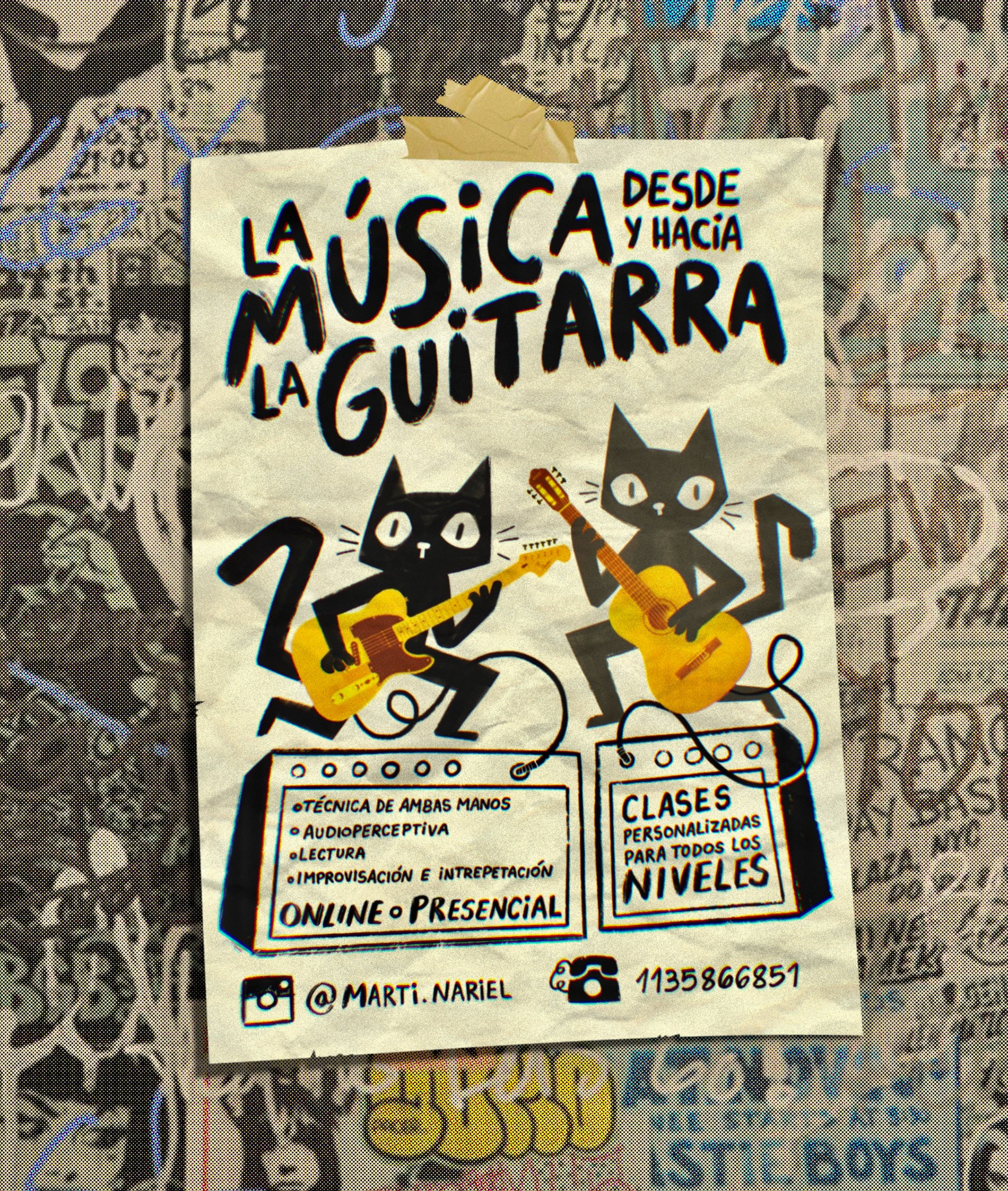 Guitar lessons flyer - Digital