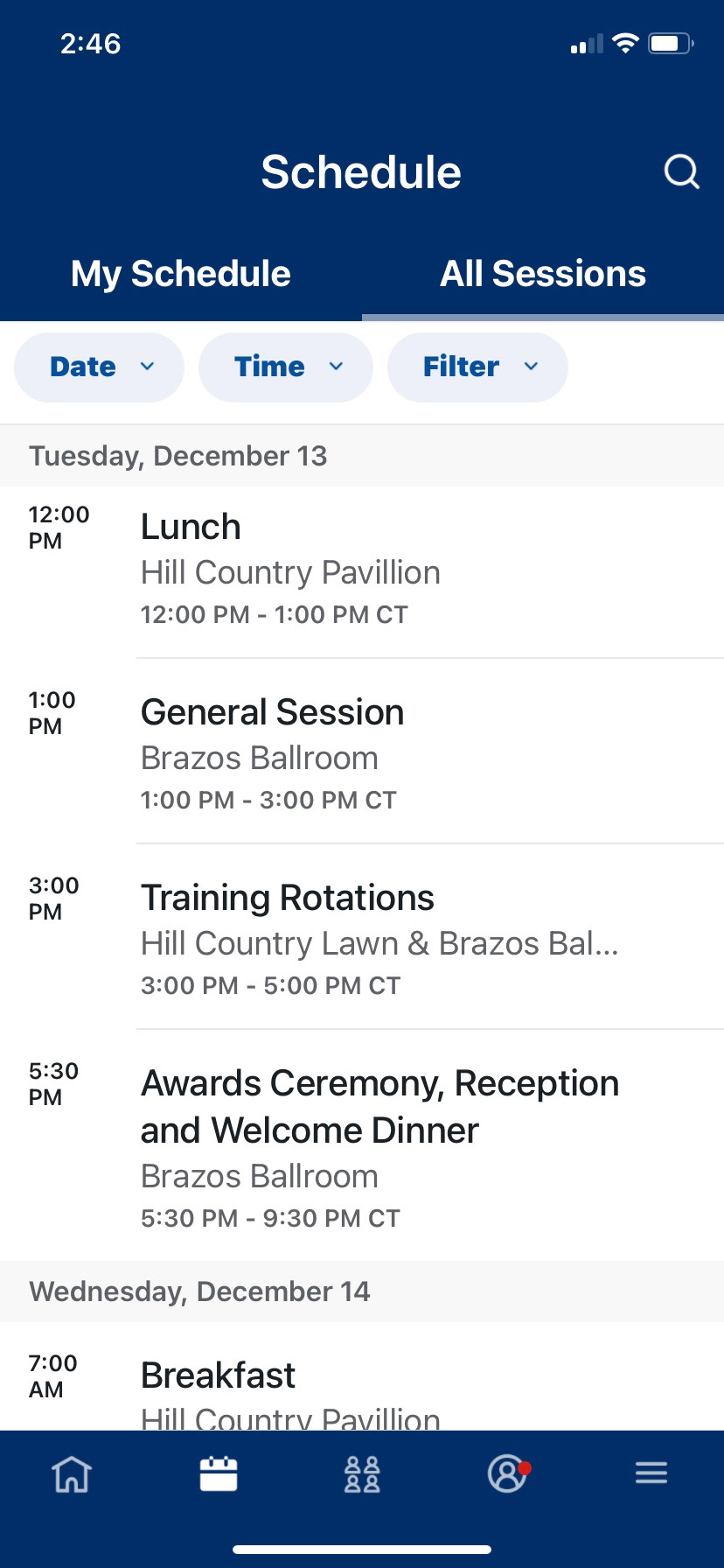 Schedule in Event App