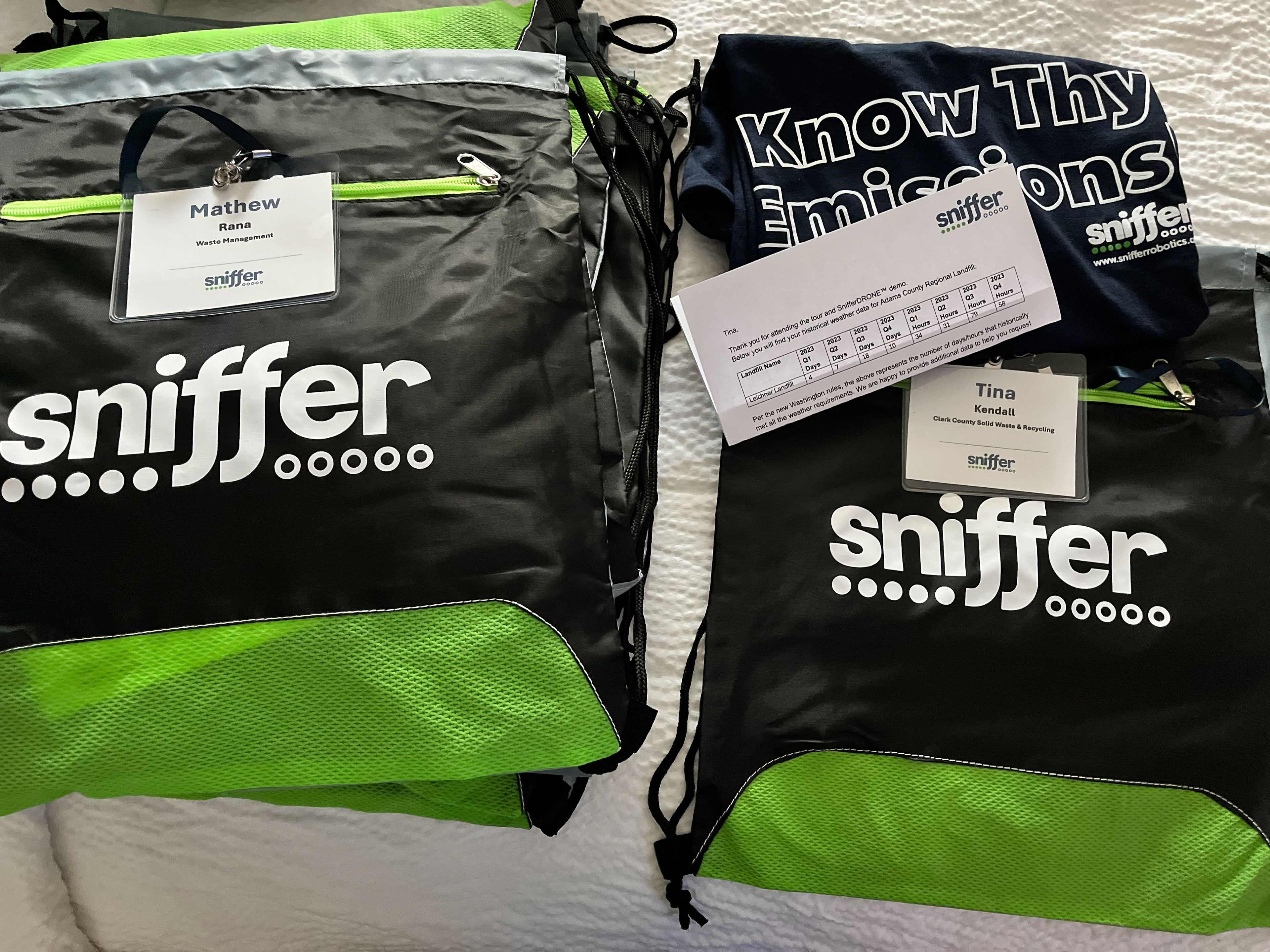 Everyone received a welcome gift and personalized letter
